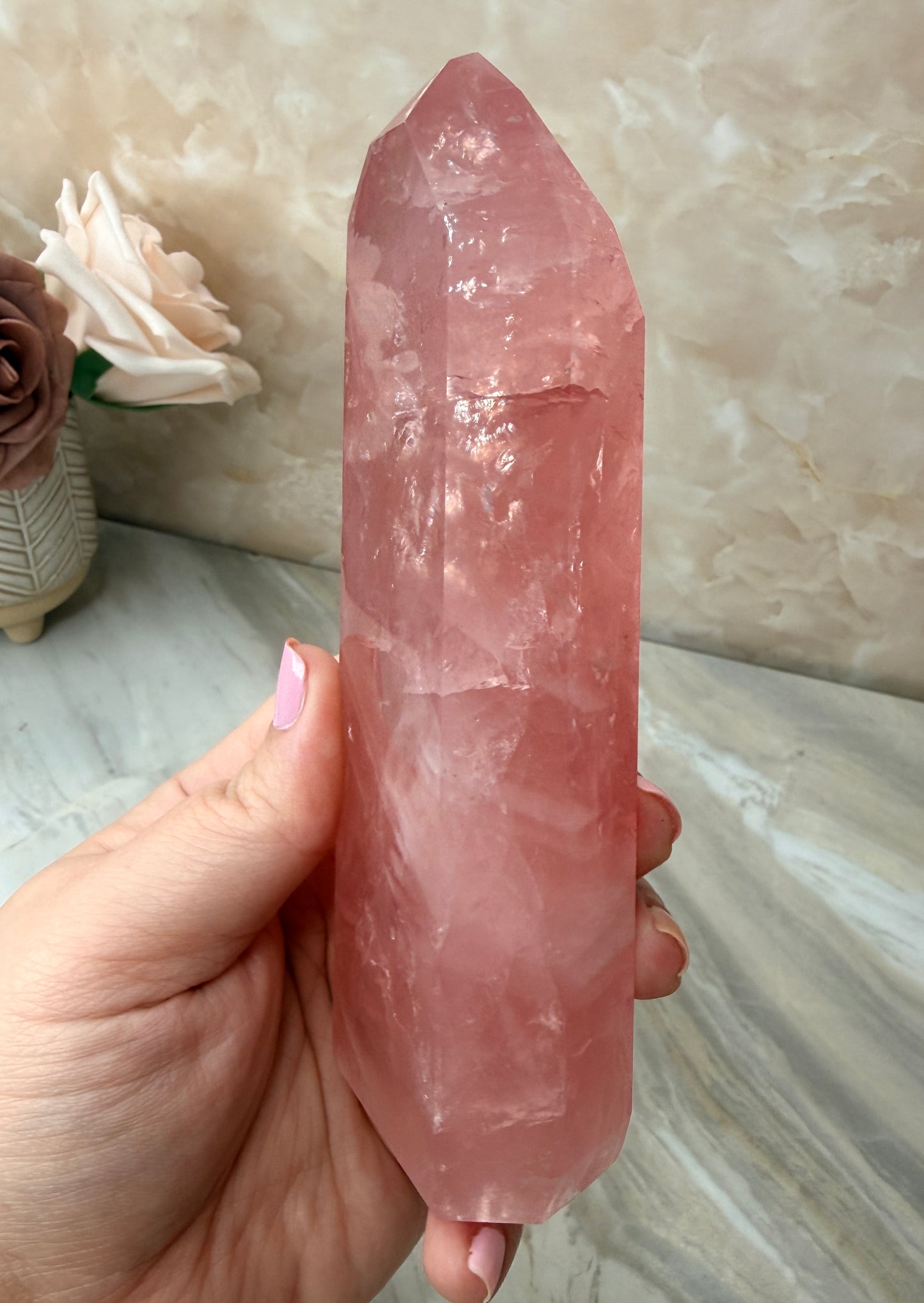 High Quality Rose Quartz Tower