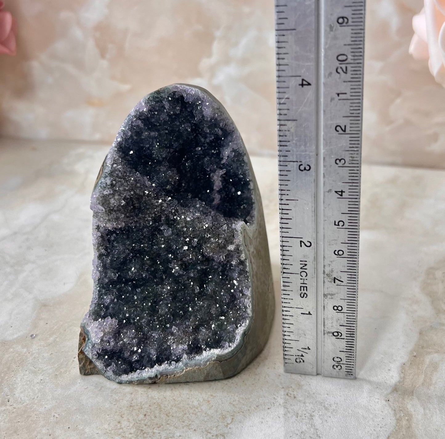 Druzy Sugar Rainbow Amethyst Cut Base