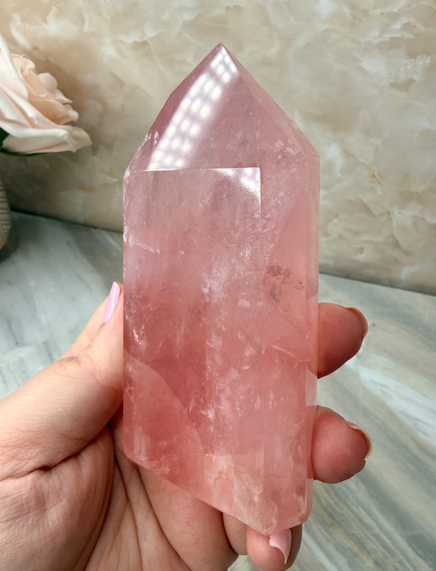 High Quality Rose Quartz Tower