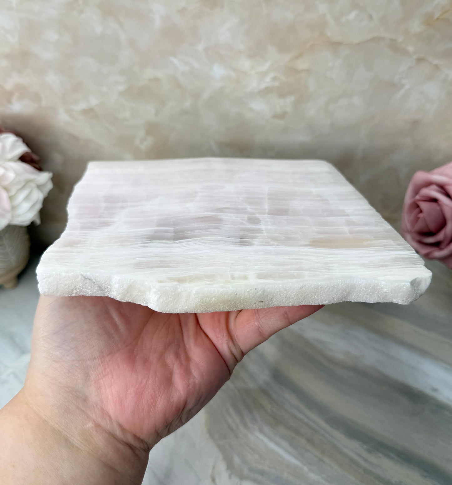 UV Reactive Pink Mangano Calcite Slab