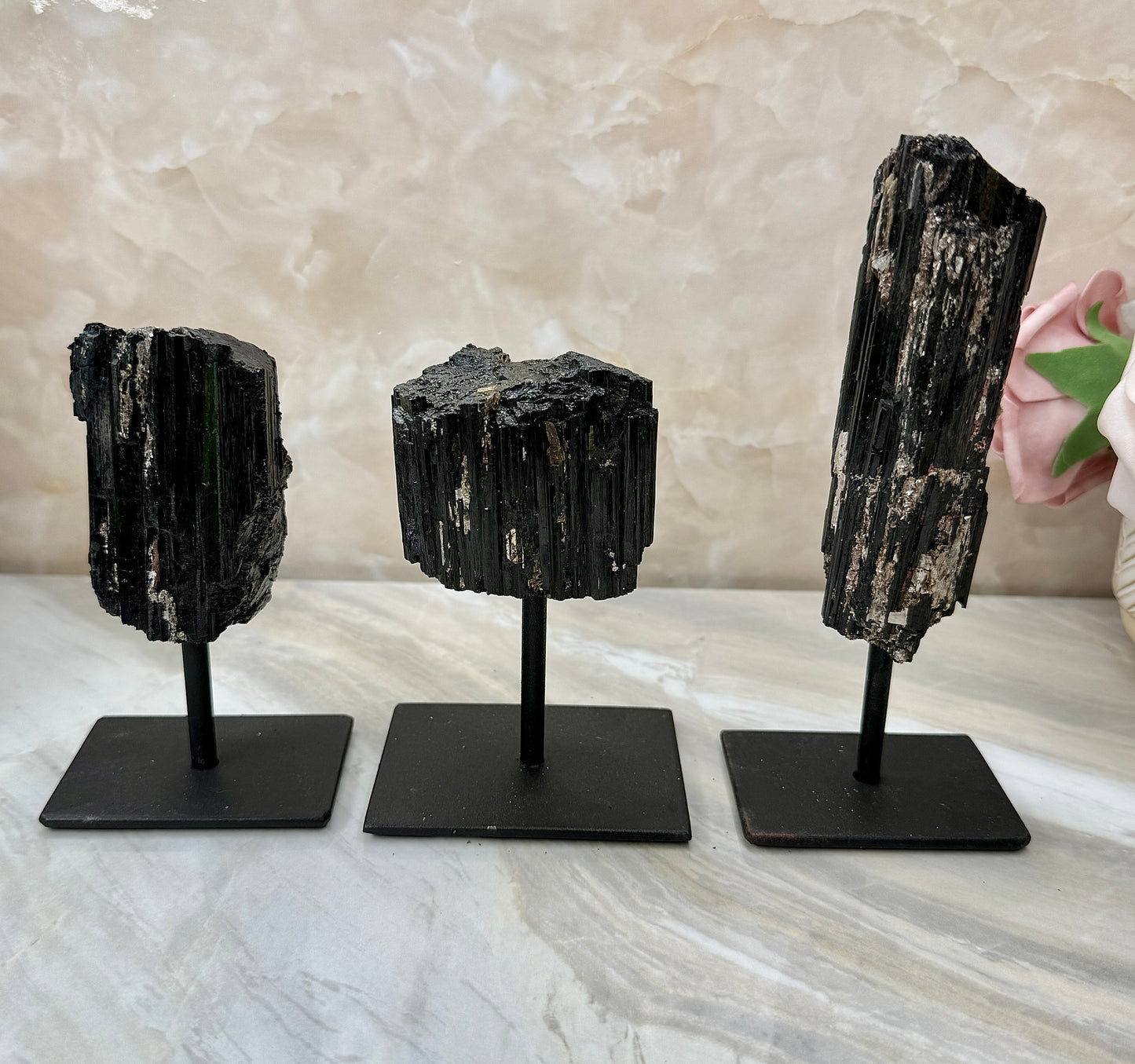 Black Tourmaline on Stand