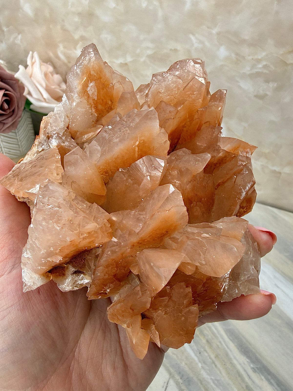 Pink/Peach Dogtooth Calcite