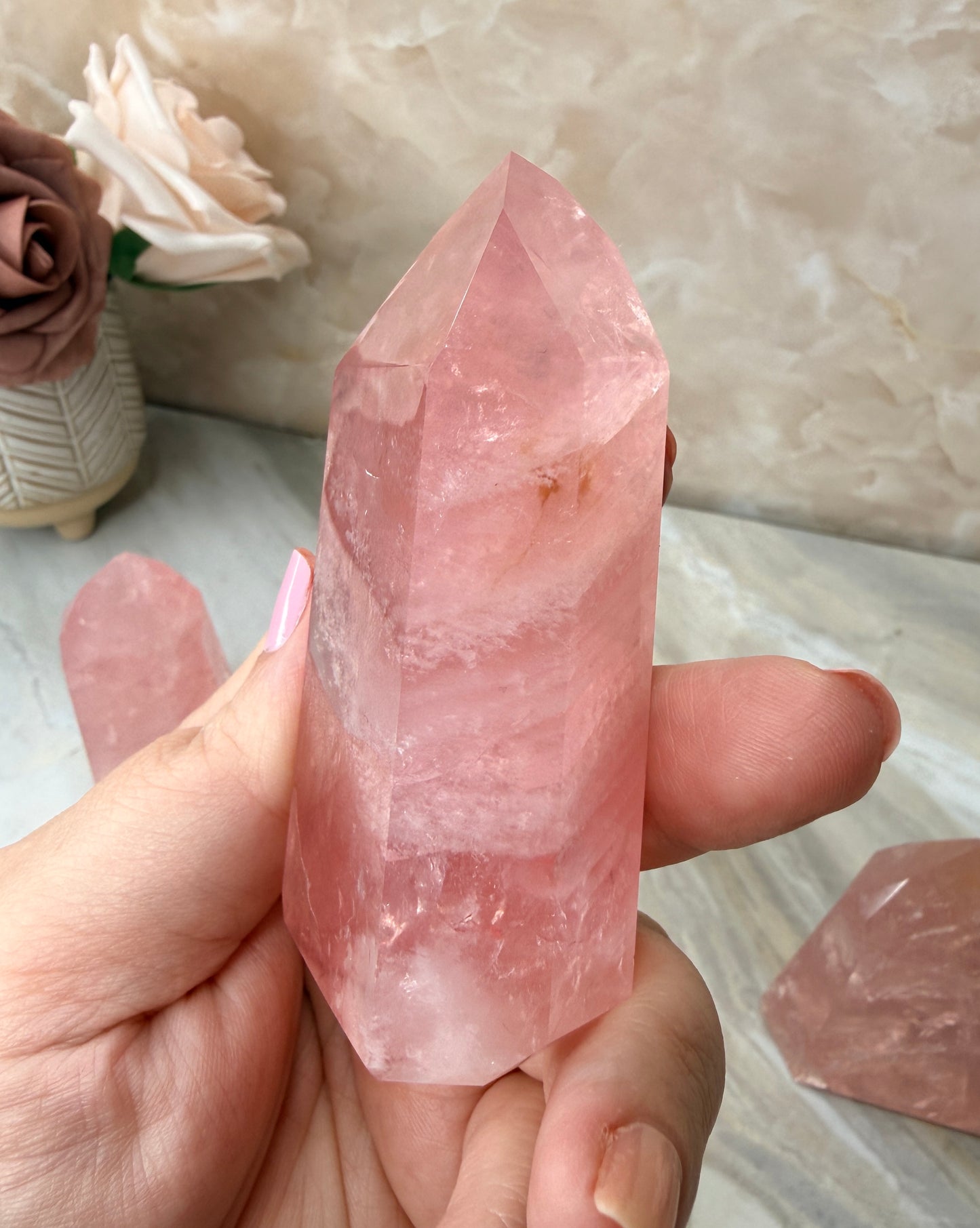 High Quality Rose Quartz Tower