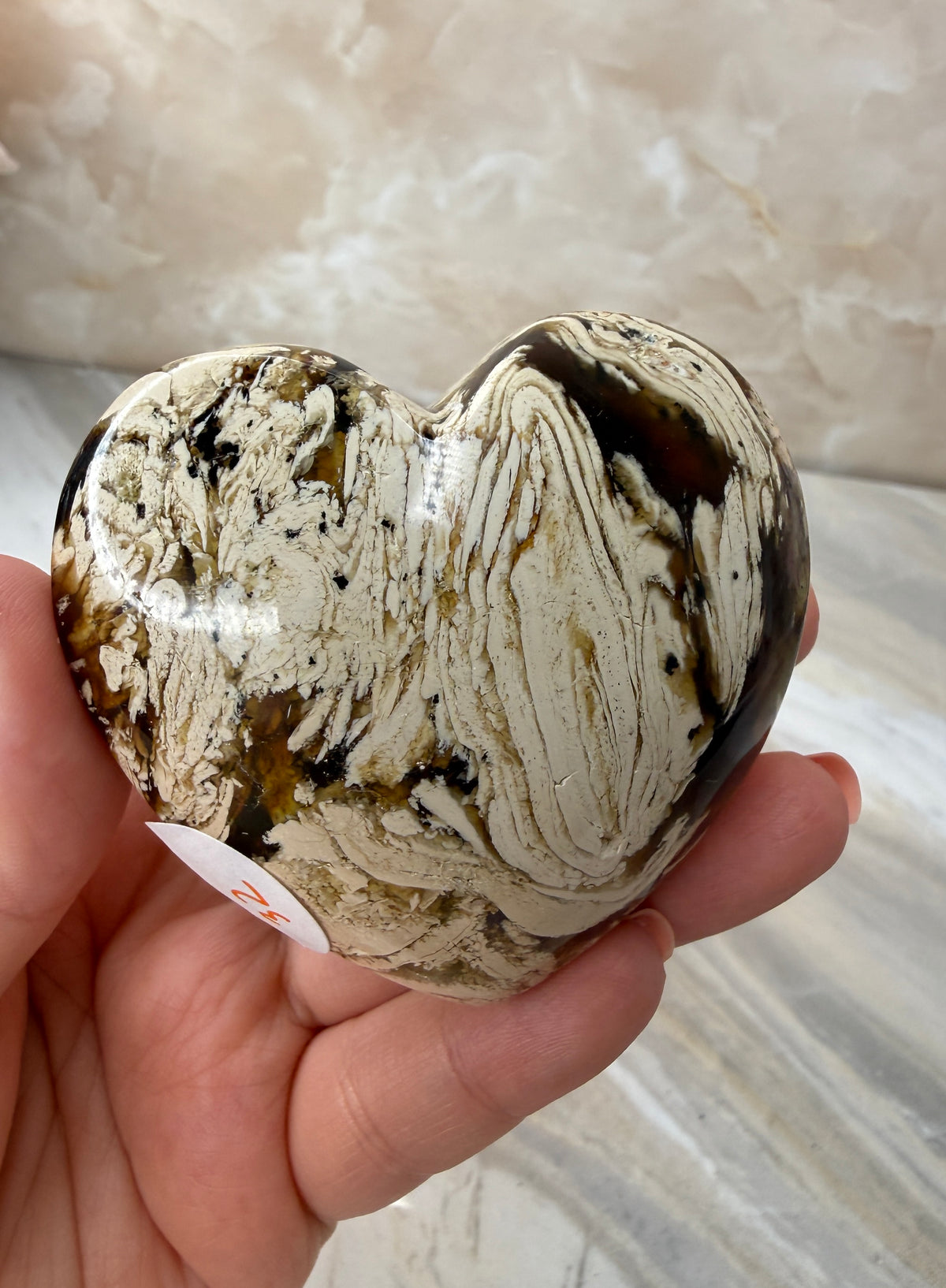 UV Reactive Indonesian Blue Amber Heart