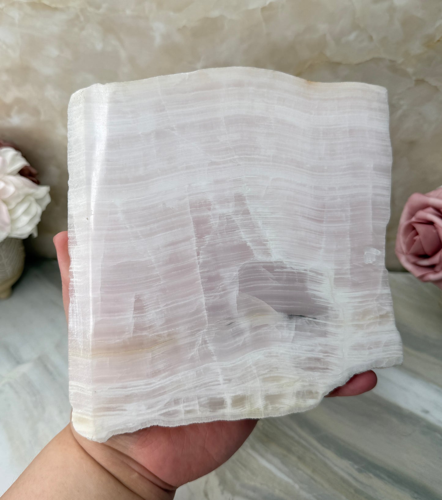 UV Reactive Pink Mangano Calcite Slab