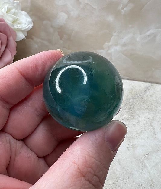 Blue/Green Fluorite Sphere 36mm