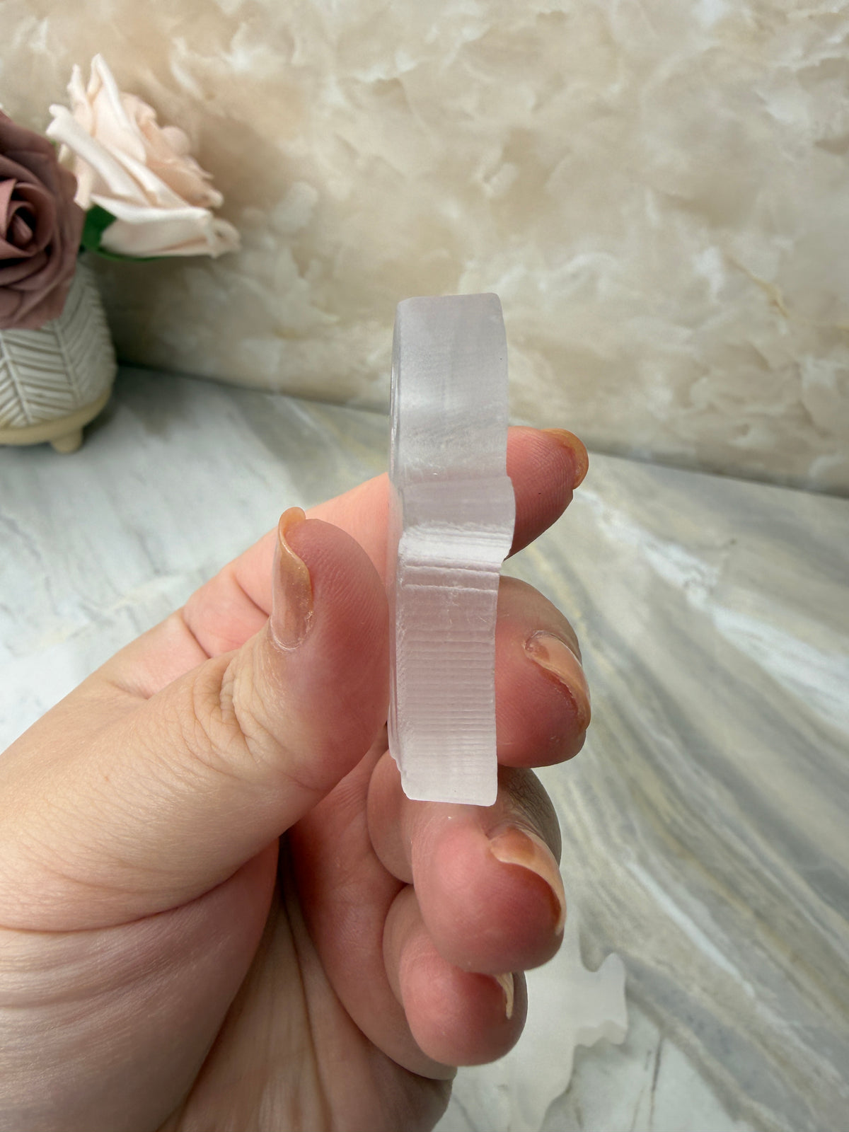Selenite Ghost Carving