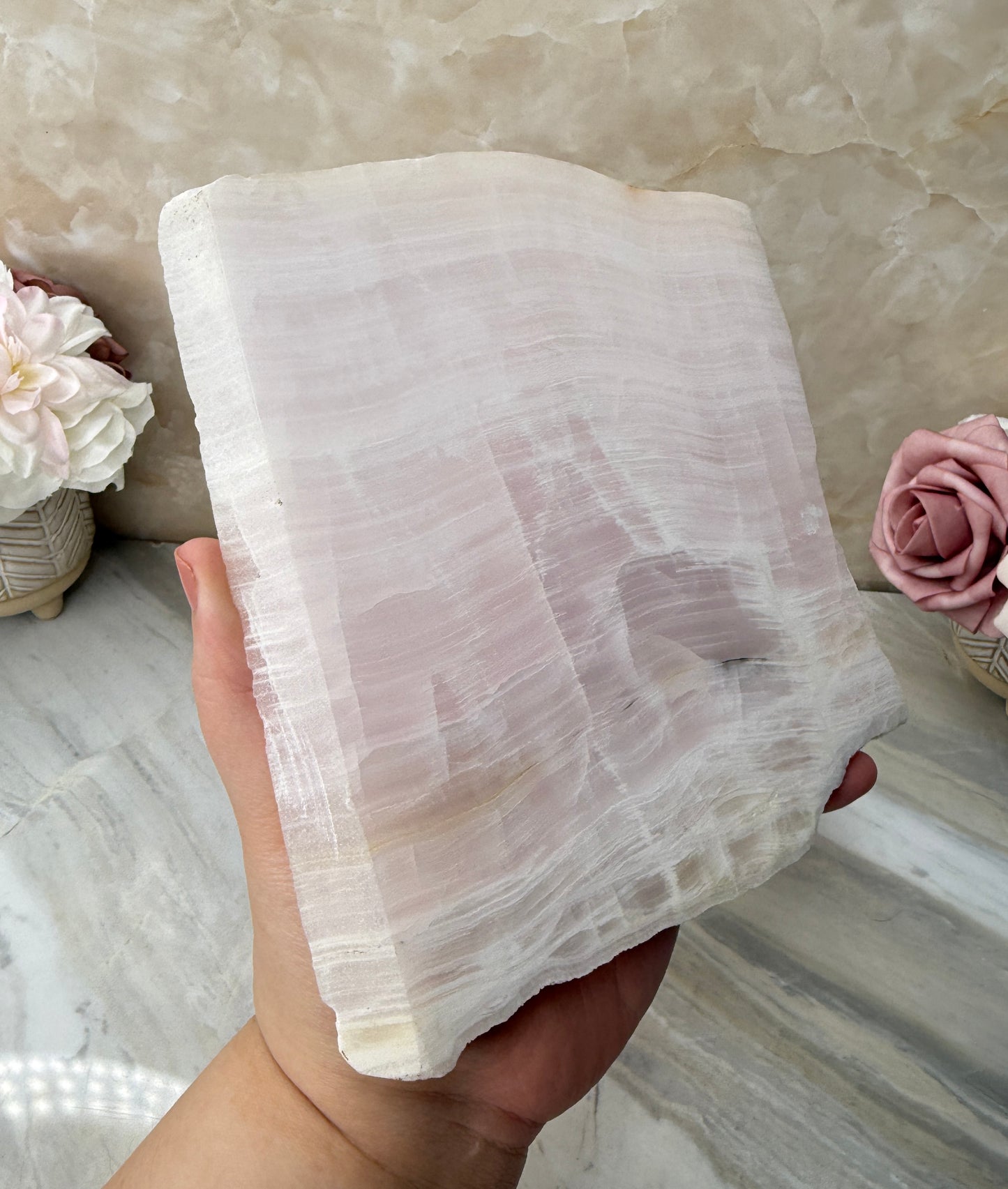UV Reactive Pink Mangano Calcite Slab