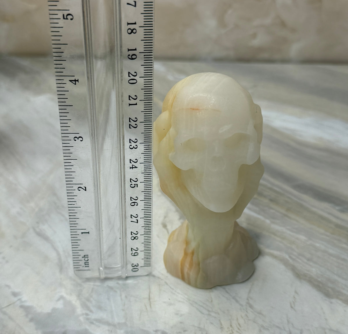 Onyx Skull in Hand Carving
