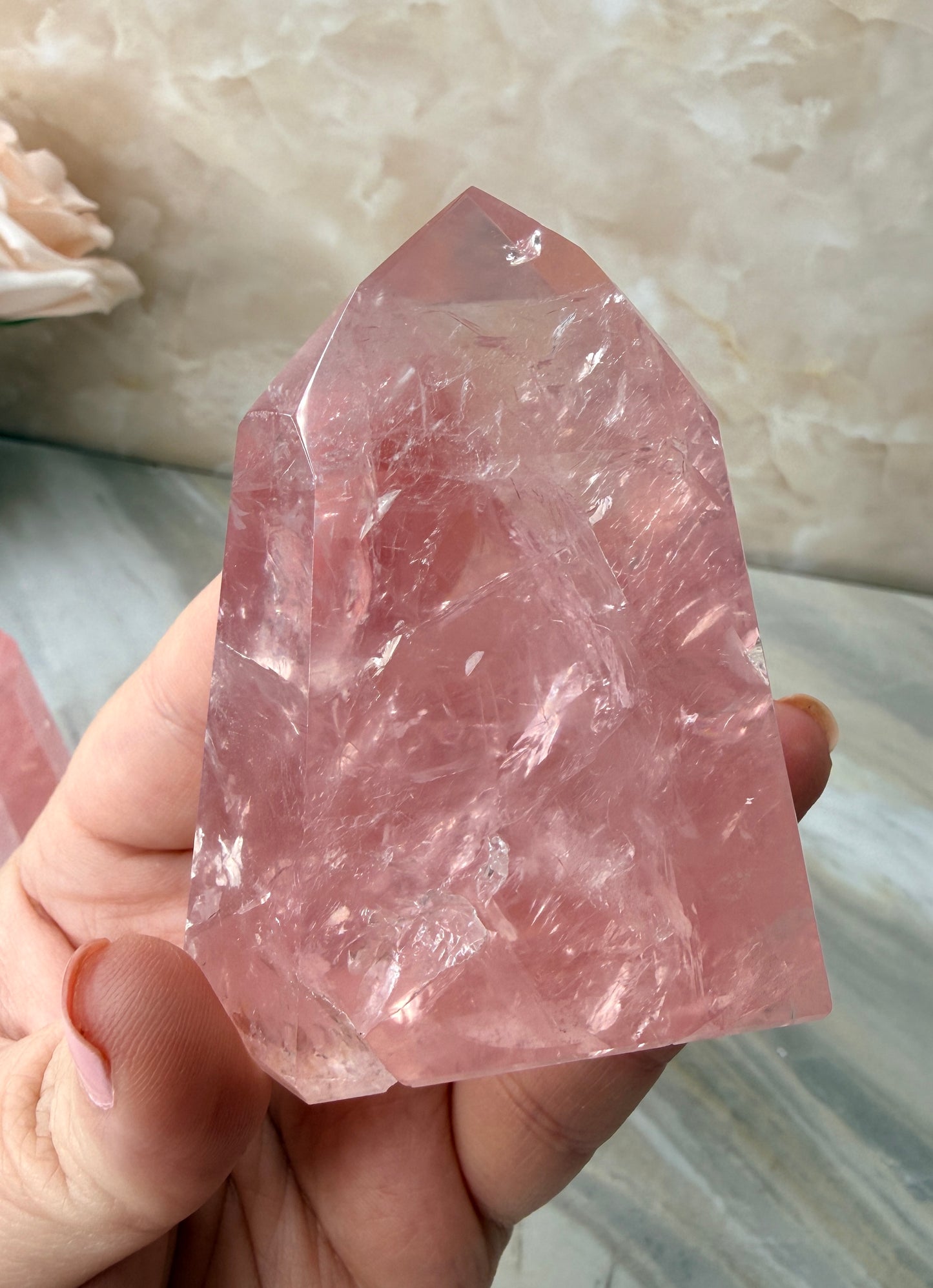 High Quality Rose Quartz Tower