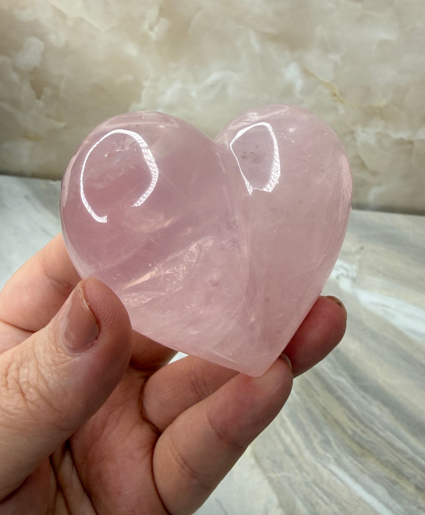 Star Rose Quartz Puffy Heart from Madagascar