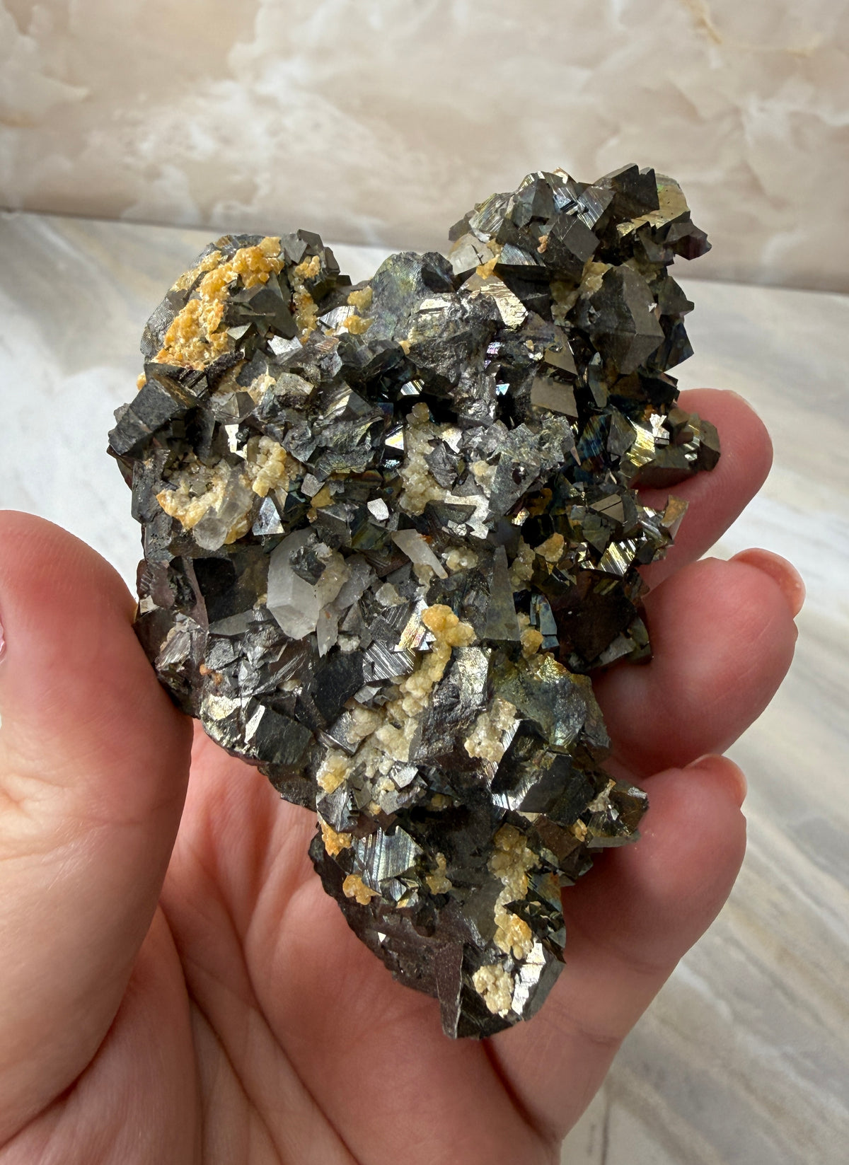 Iridescent Pyrite Cluster
