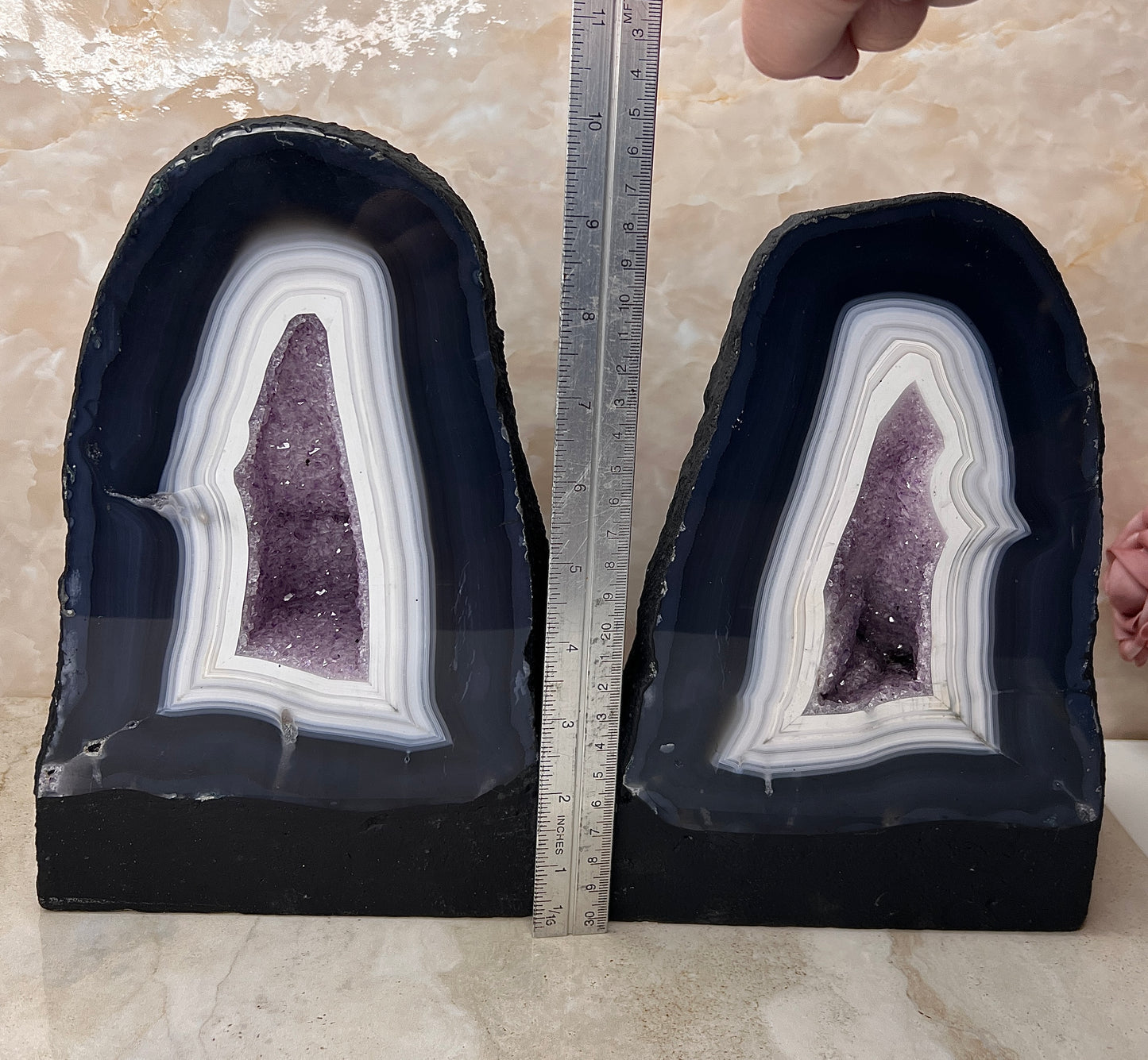 Amethyst & Agate Cathedral Pair