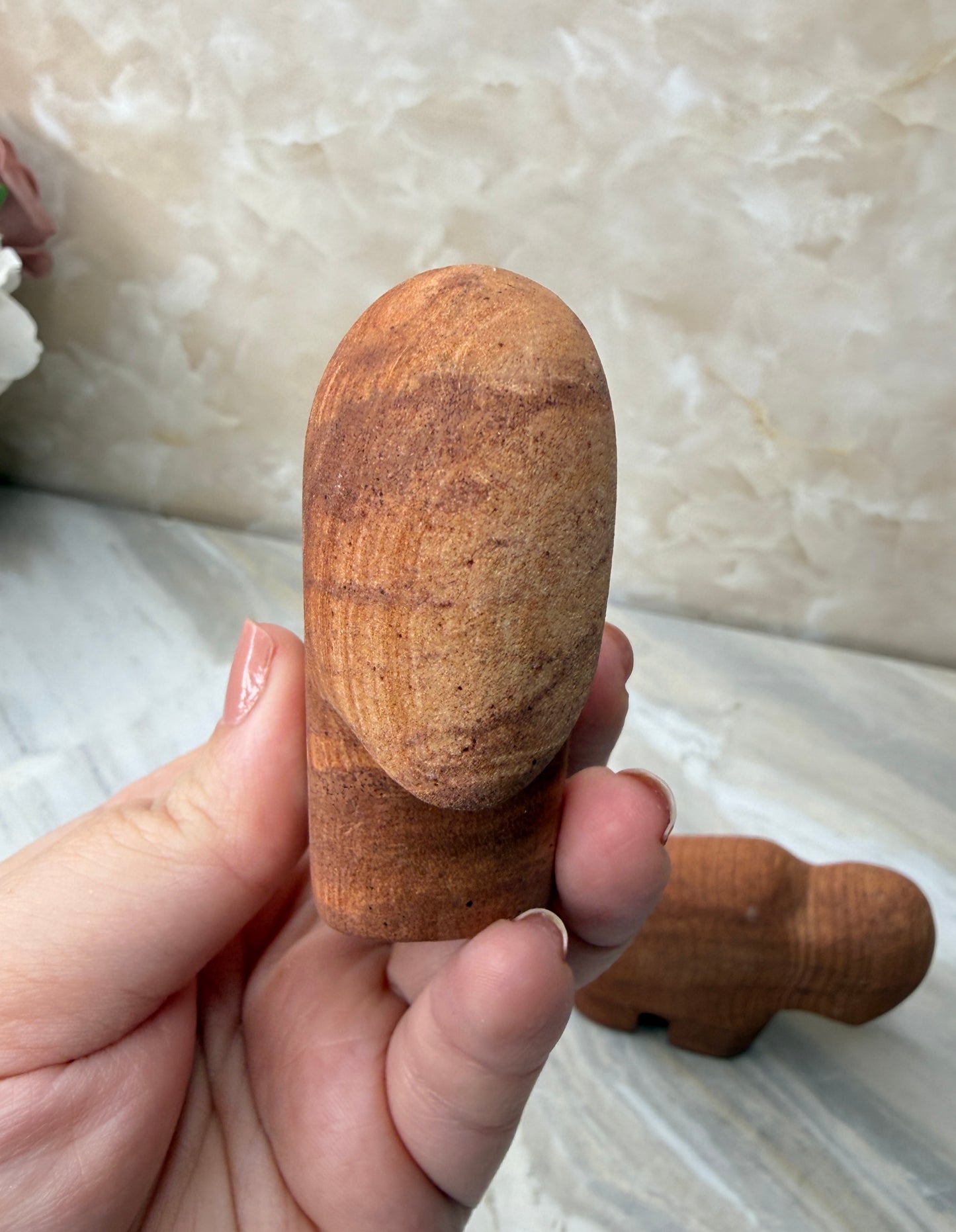 Sandstone Buffalo Carving