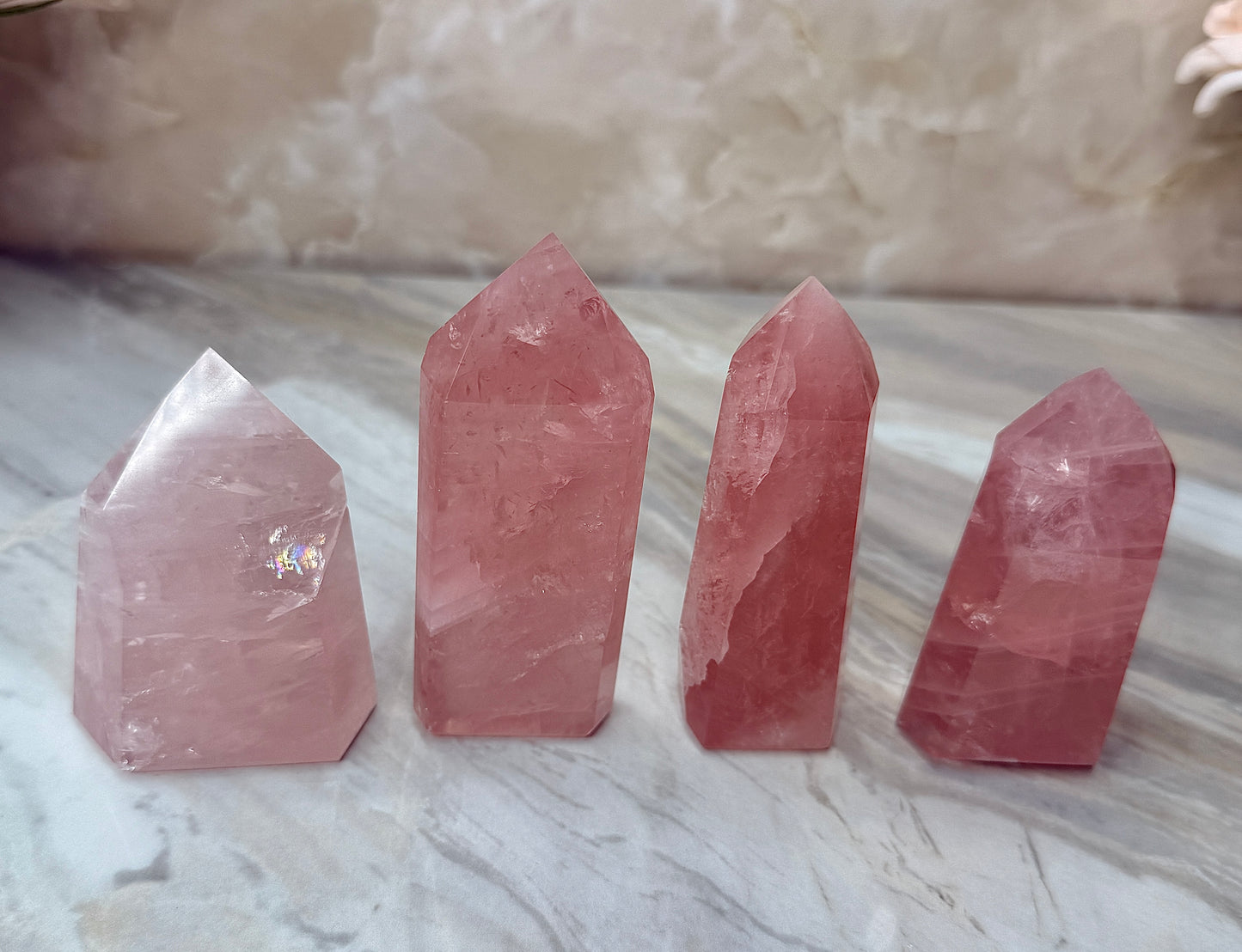High Quality Rose Quartz Tower