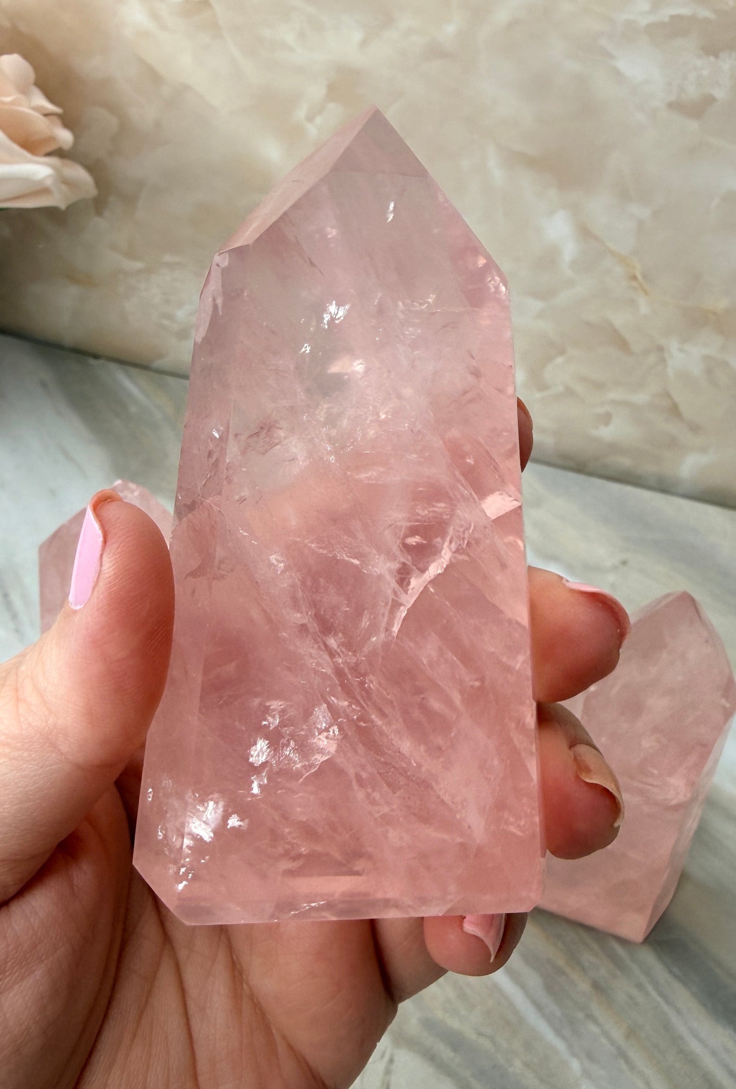 High Quality Rose Quartz Tower
