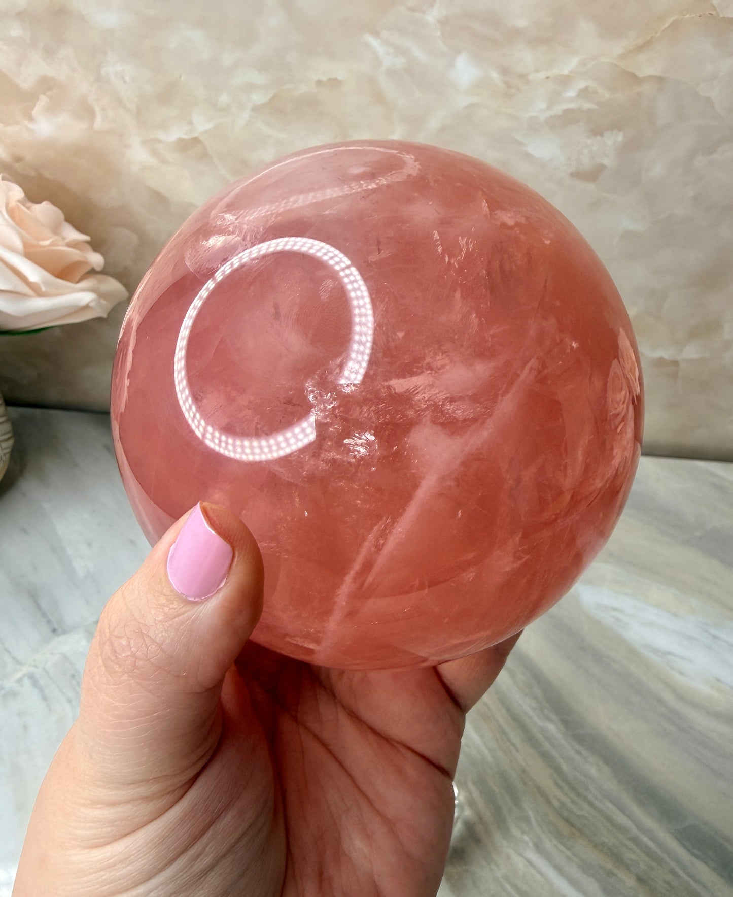 High Quality Rose Quartz Sphere 105mm