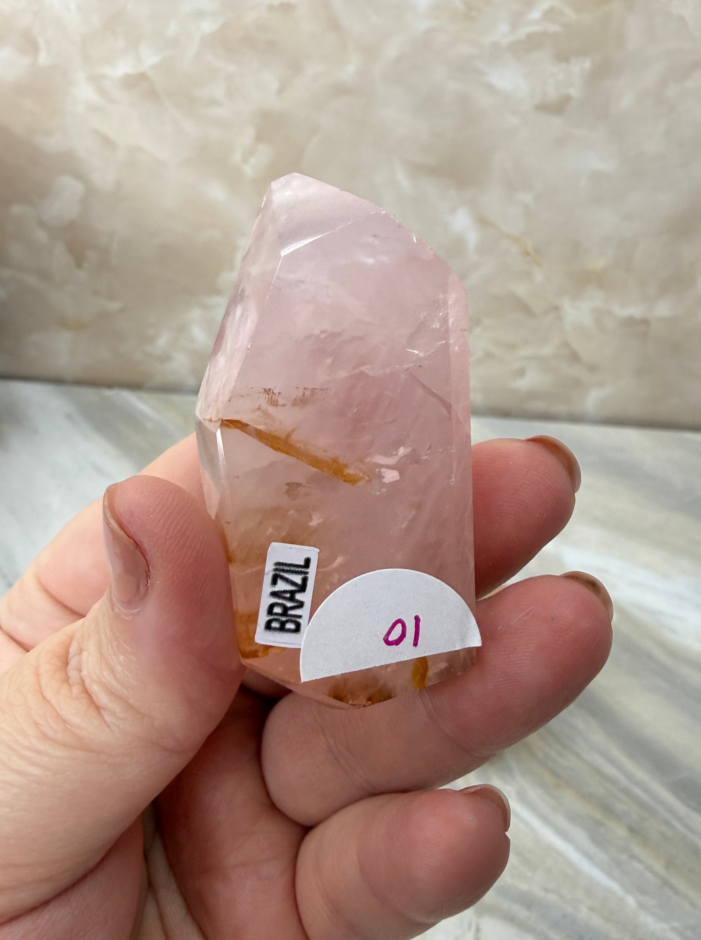 Rose Quartz & Golden Healer Freeform from Brazil