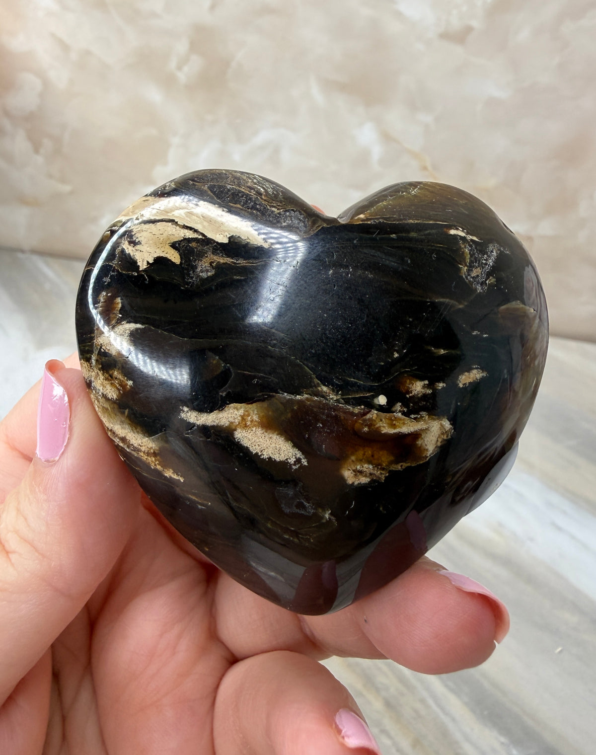 UV Reactive Indonesian Blue Amber Heart