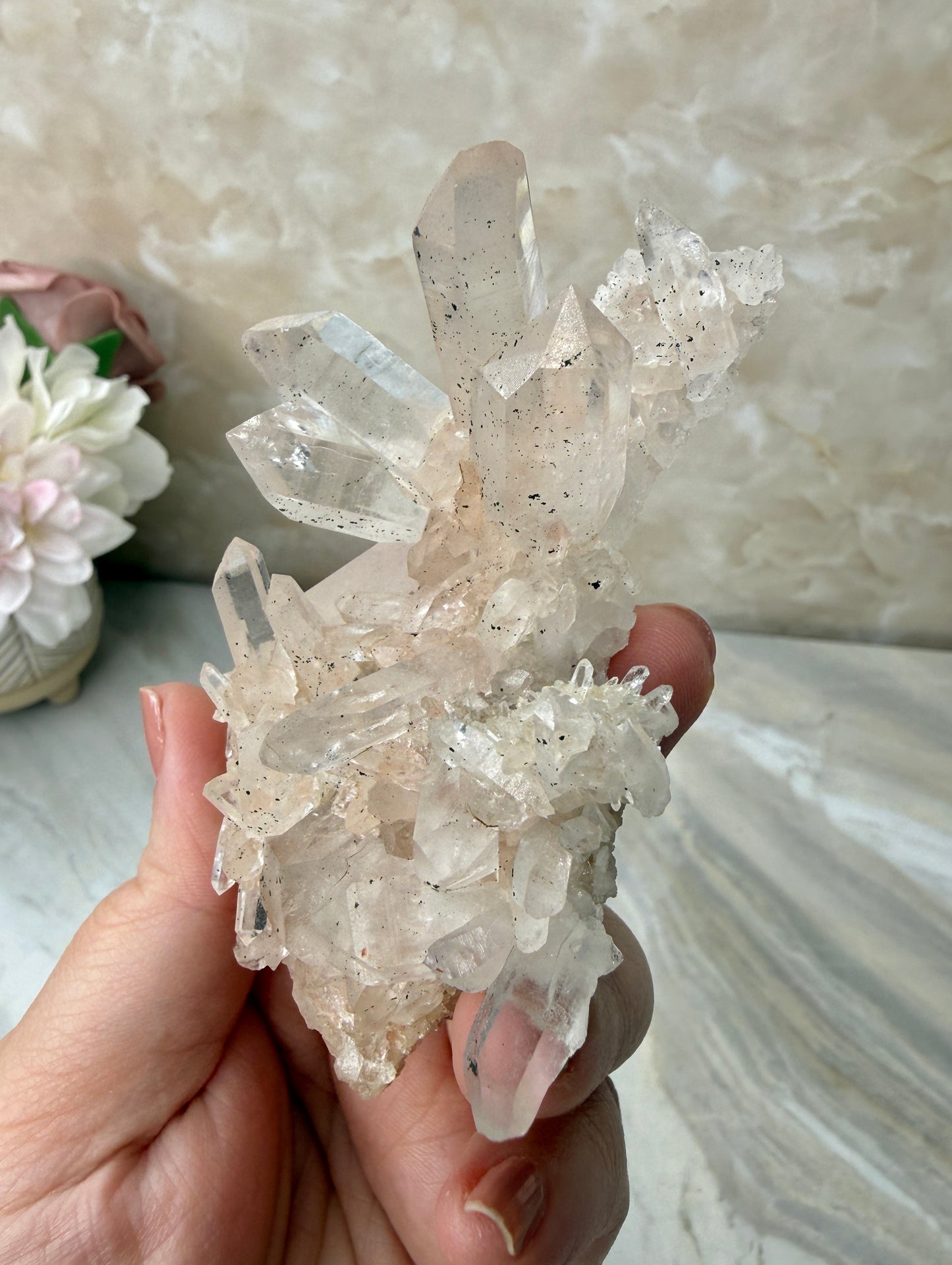 Pink Himalayan Quartz Cluster