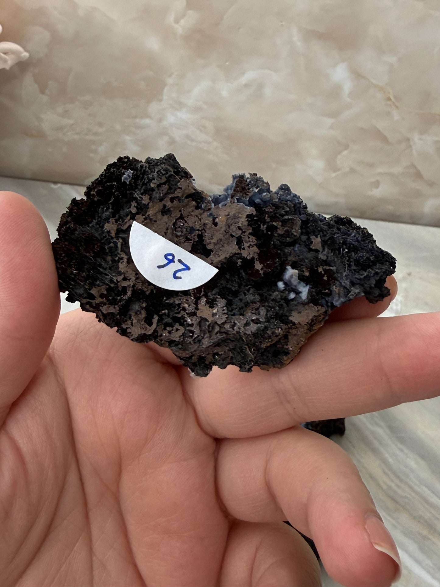 Chalcedony & Aragonite on Goethite