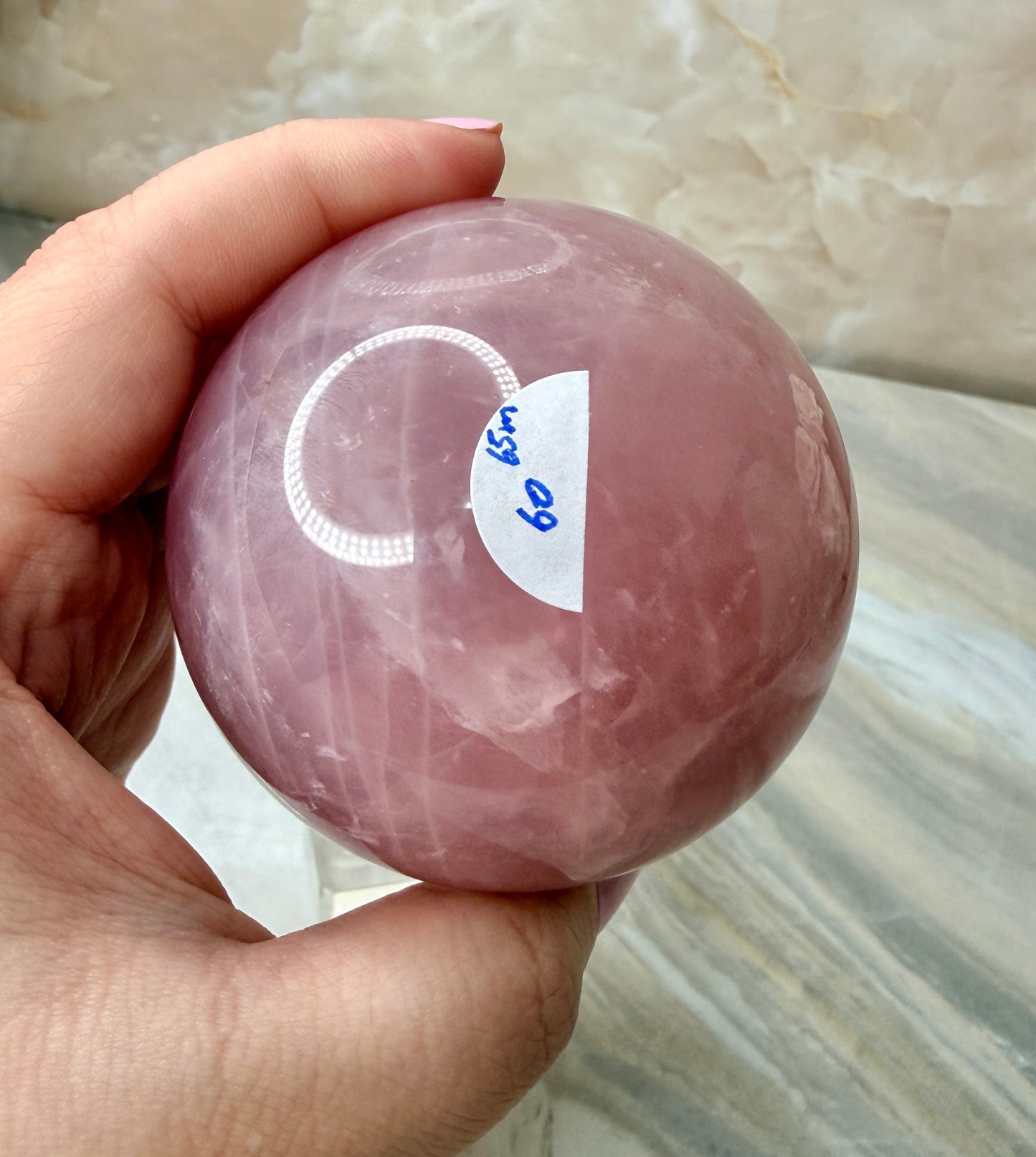 High Quality Rose Quartz Sphere 65mm