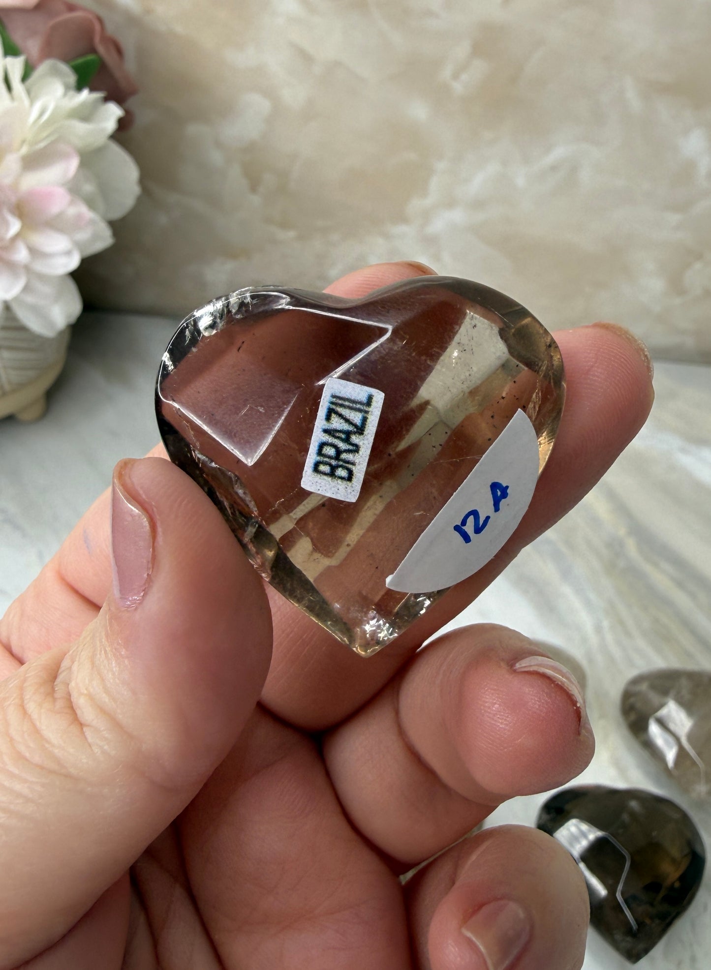 Smokey Quartz Faceted Heart from Brazil