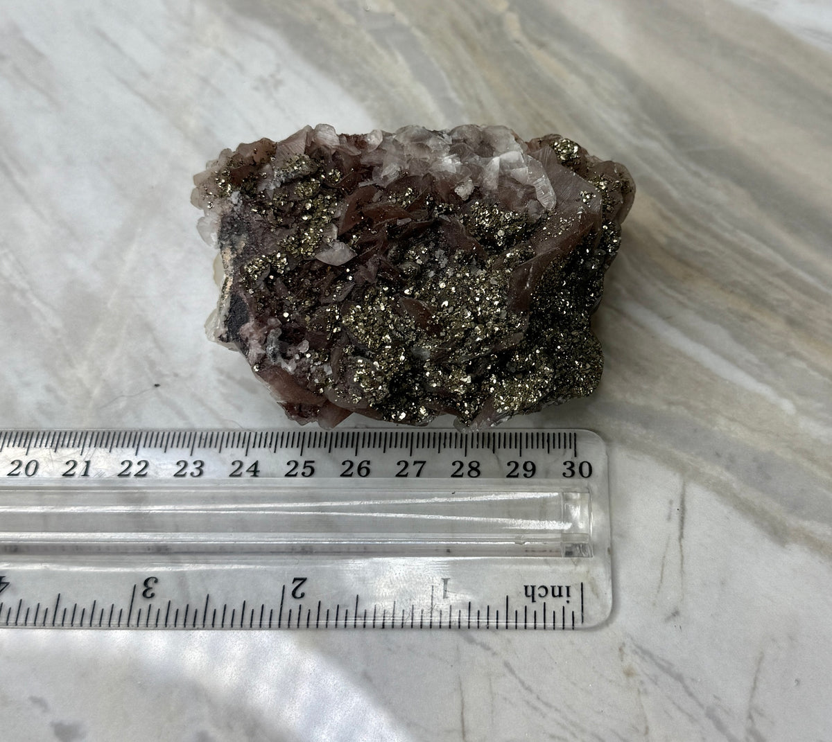 Rose Calcite with Chalcopyrite
