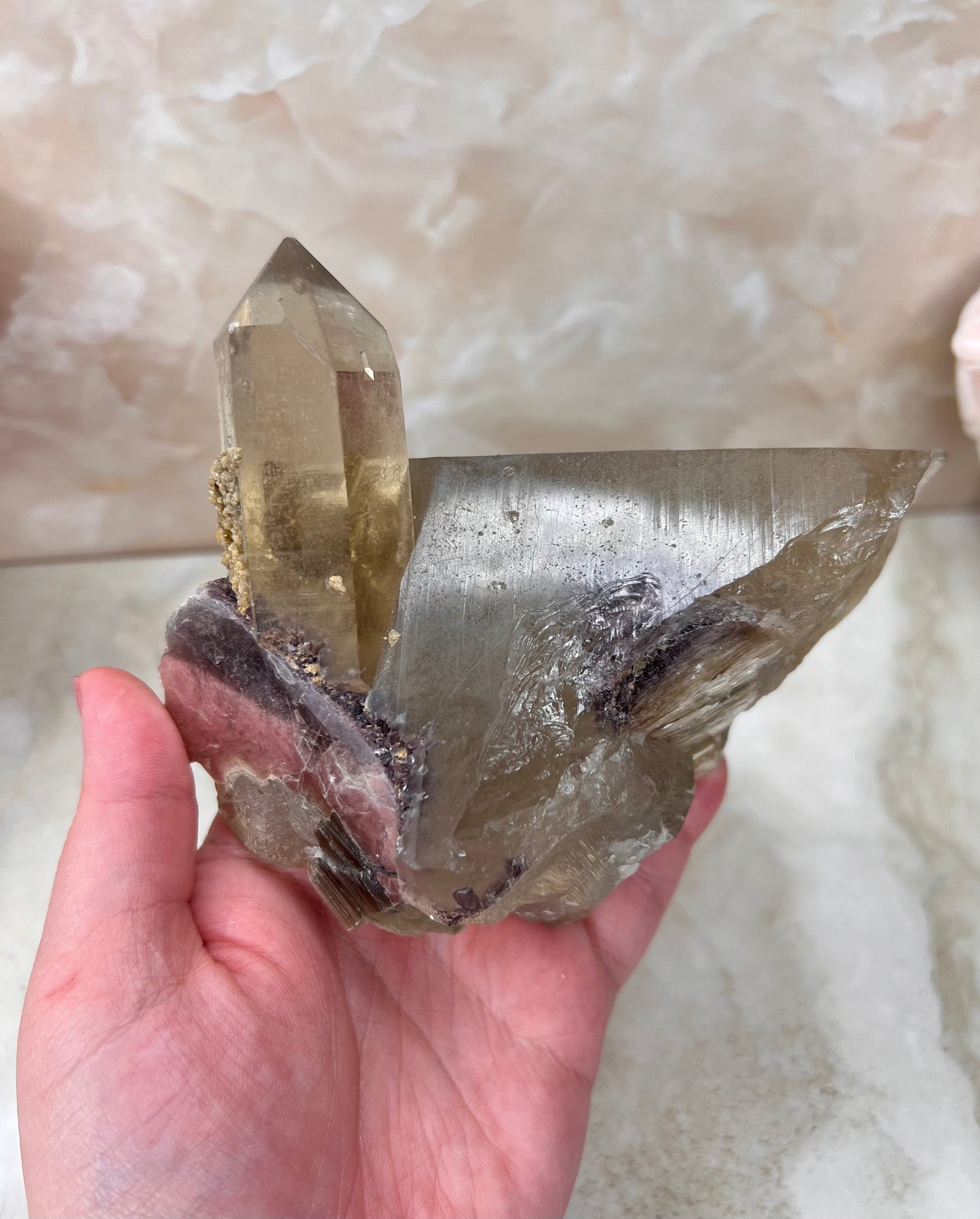 Citrine with Gem Lepidolite & Muscovite inclusions