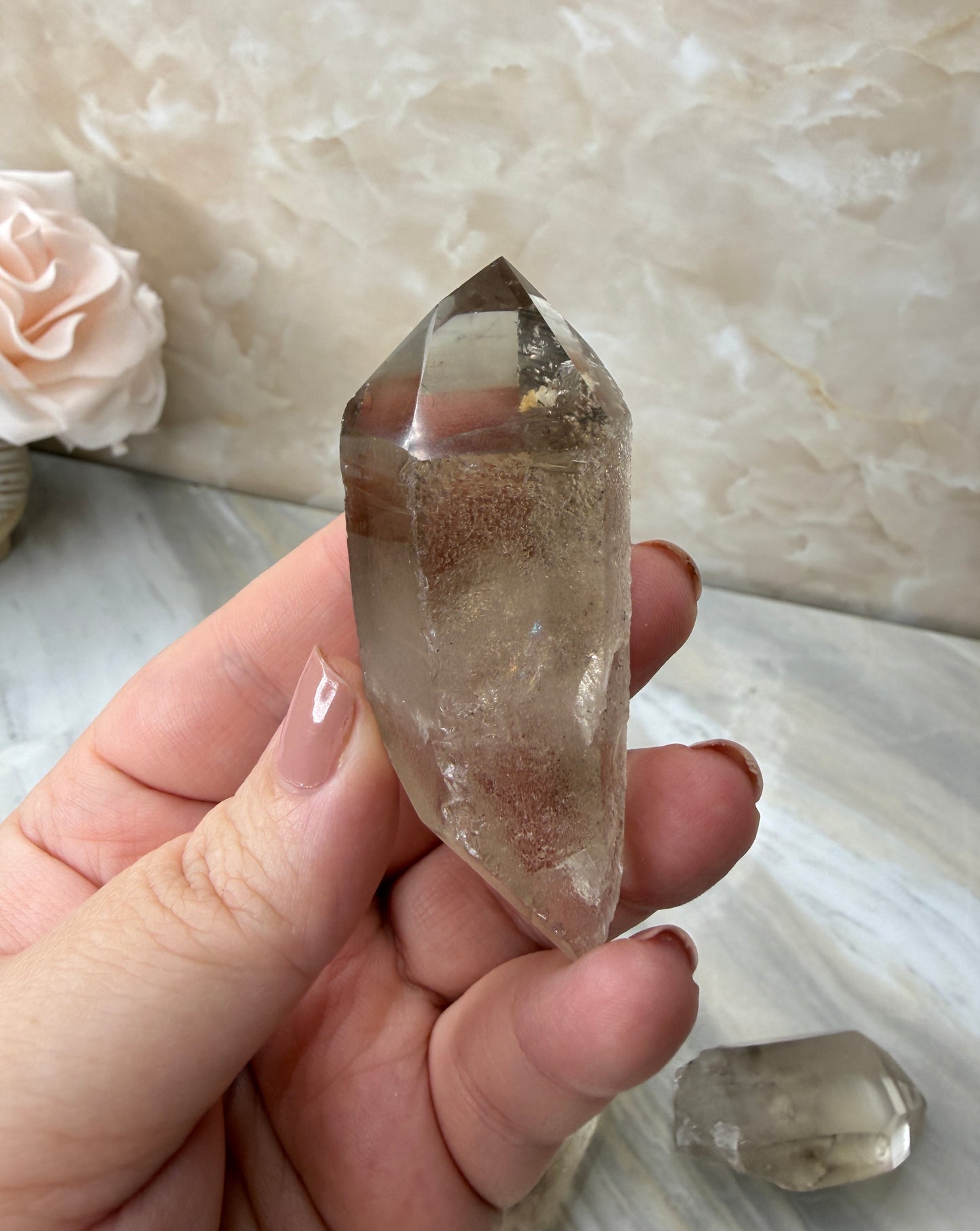 Smokey Lemurian Half Polished