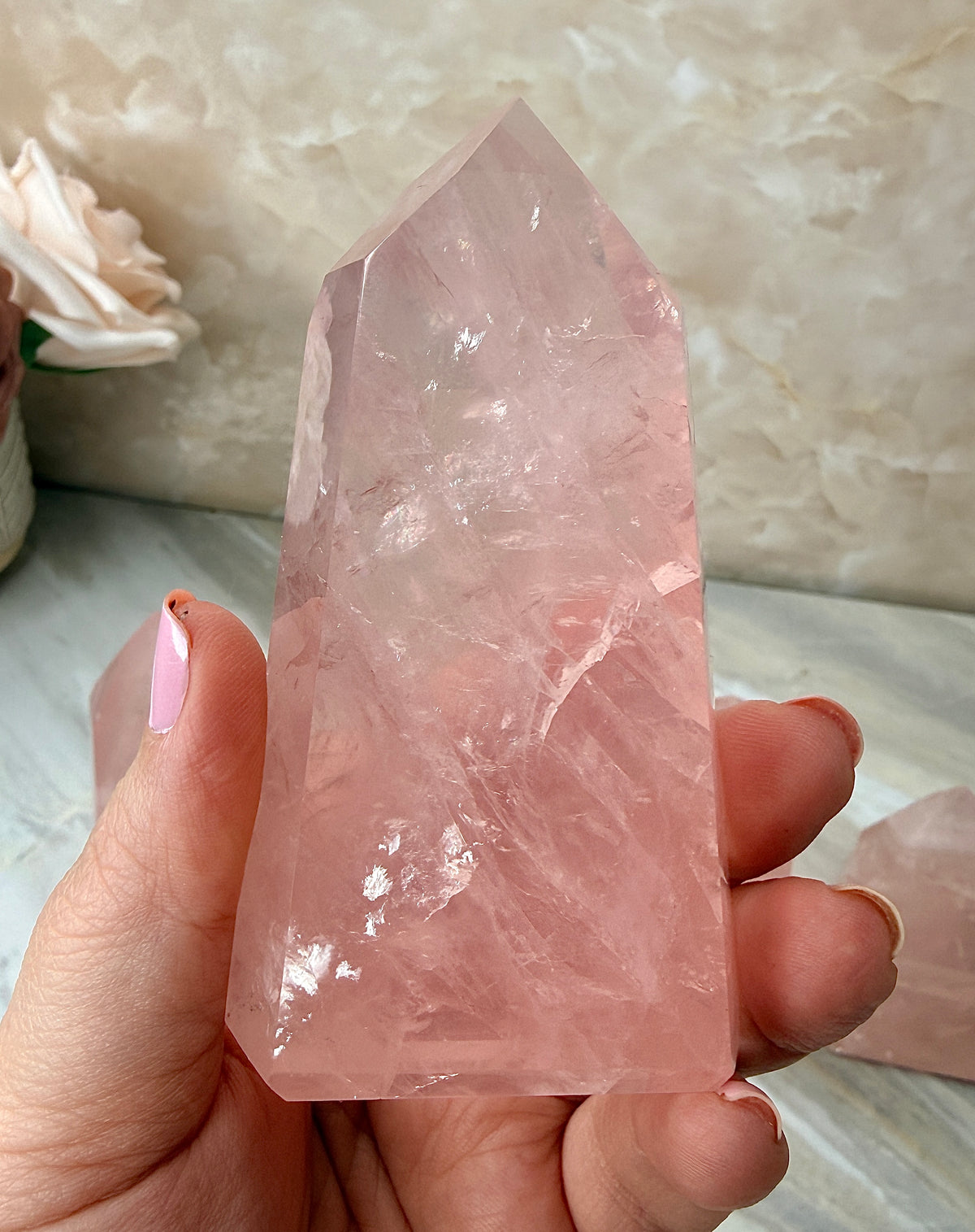 High Quality Rose Quartz Tower