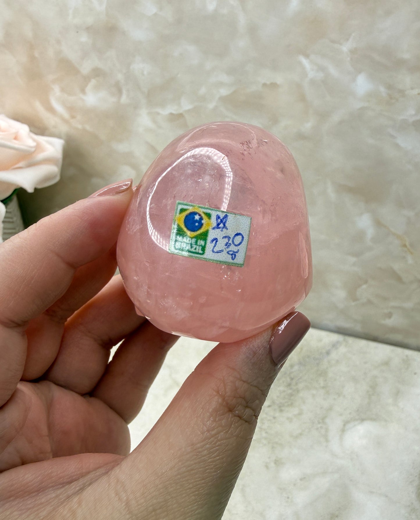 High Quality Rose Quartz Skull