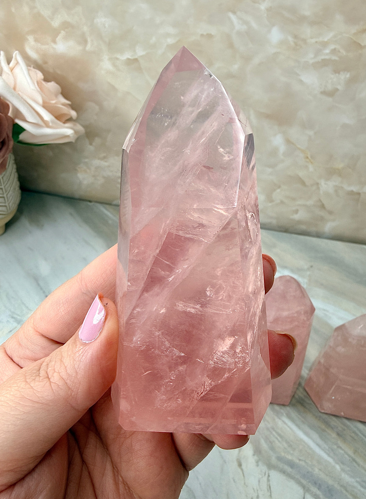 High Quality Rose Quartz Tower