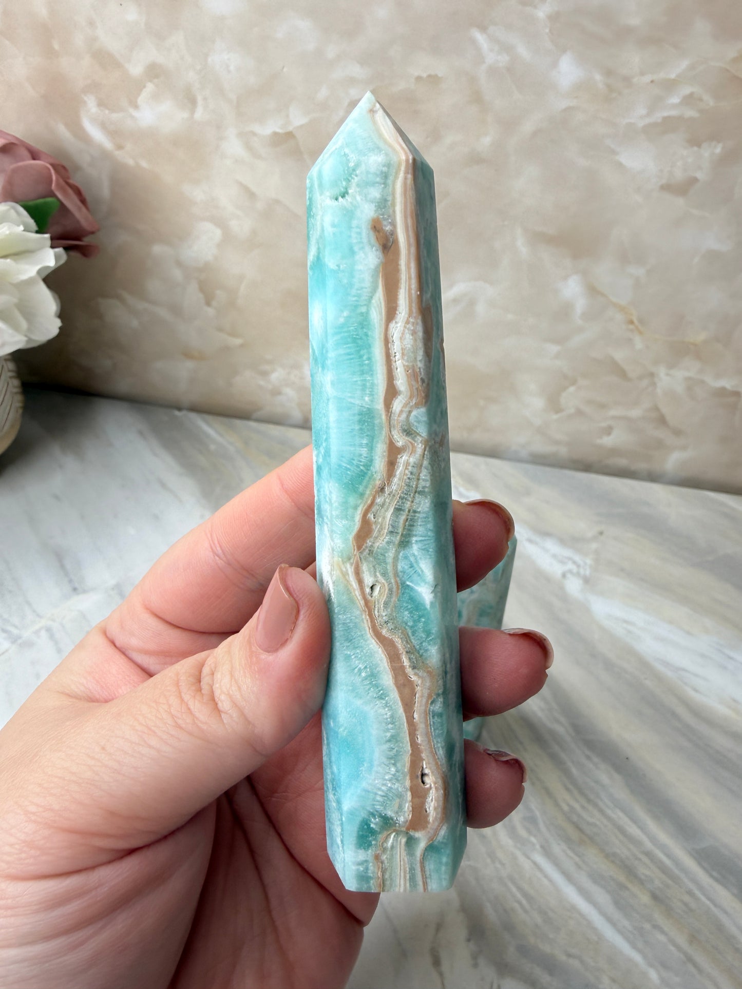 Blue Aragonite Tower