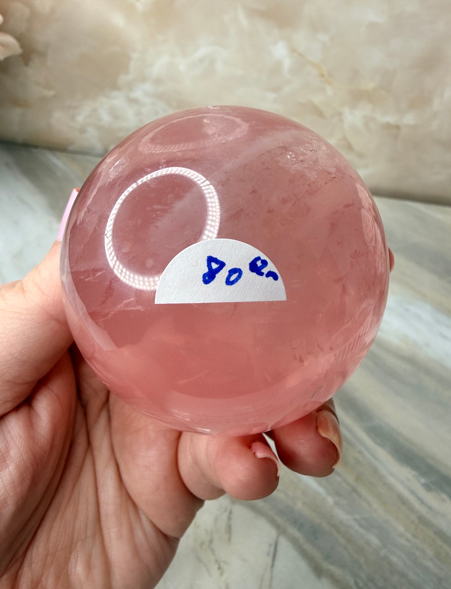 High Quality Rose Quartz Sphere 62mm
