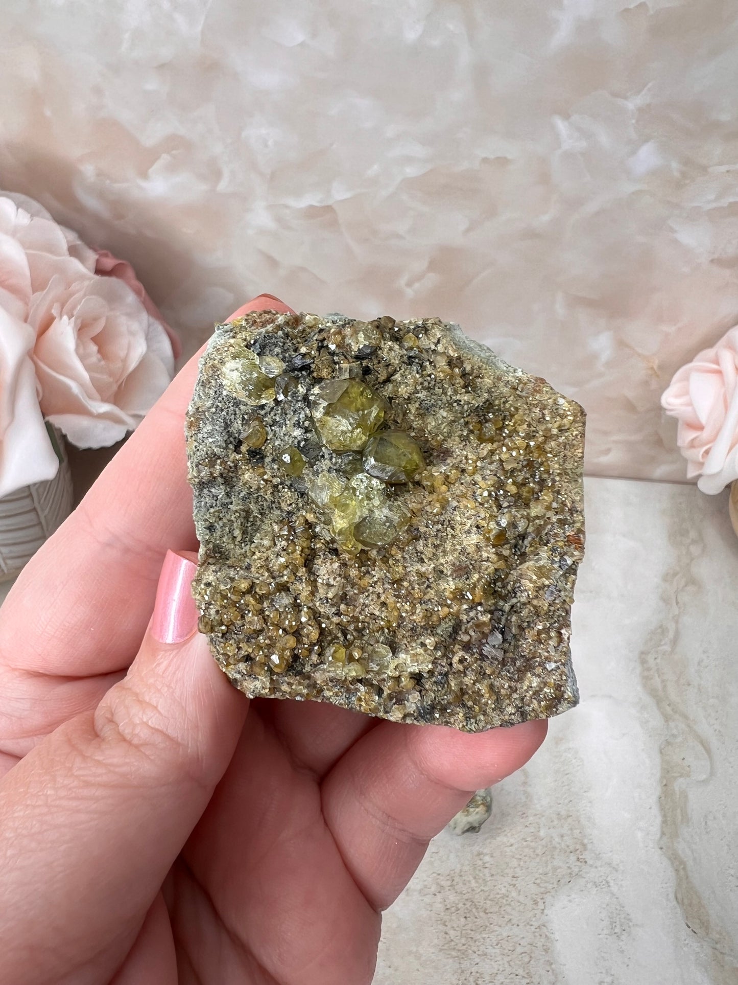 Green Garnet with Epidote from Mexico 2