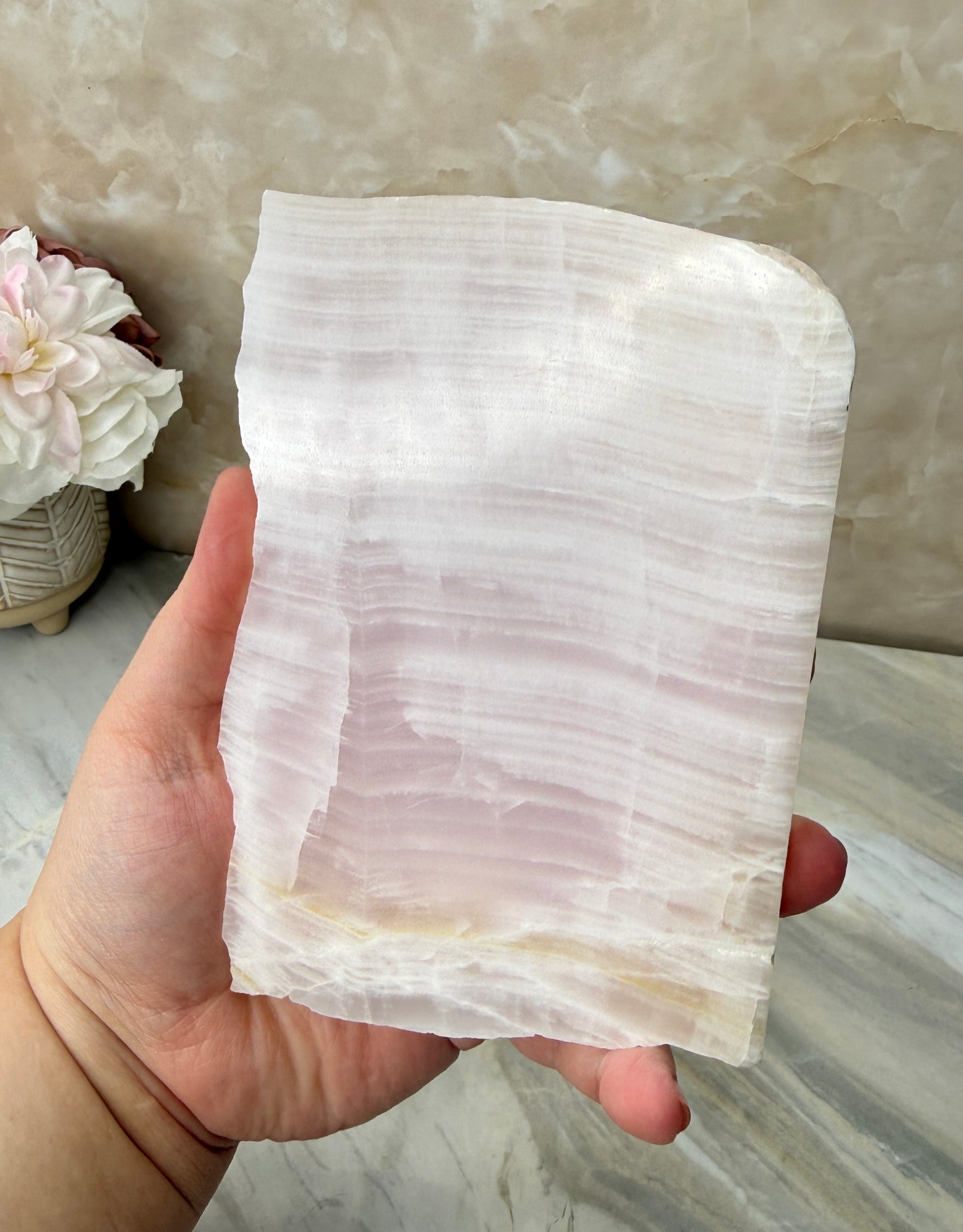 UV Reactive Pink Mangano Calcite Slab