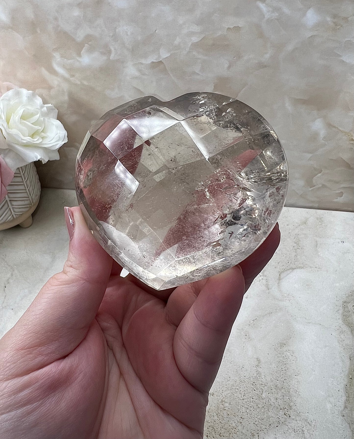 Faceted Smokey Quartz Heart from Brazil