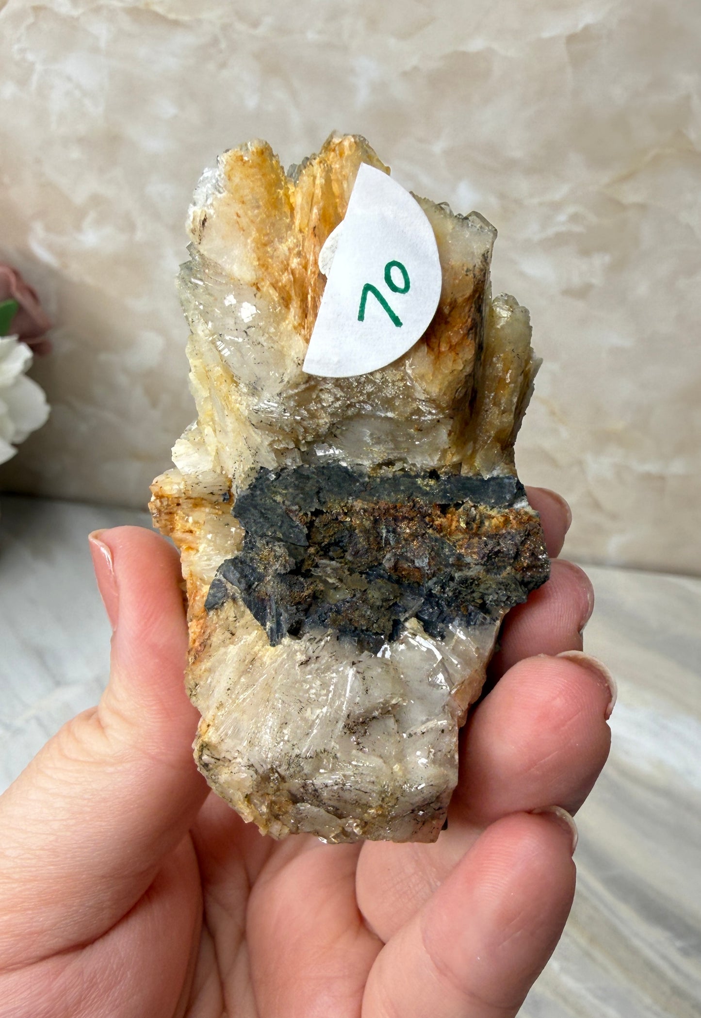 Barite with Pyrite Cluster from Morocco
