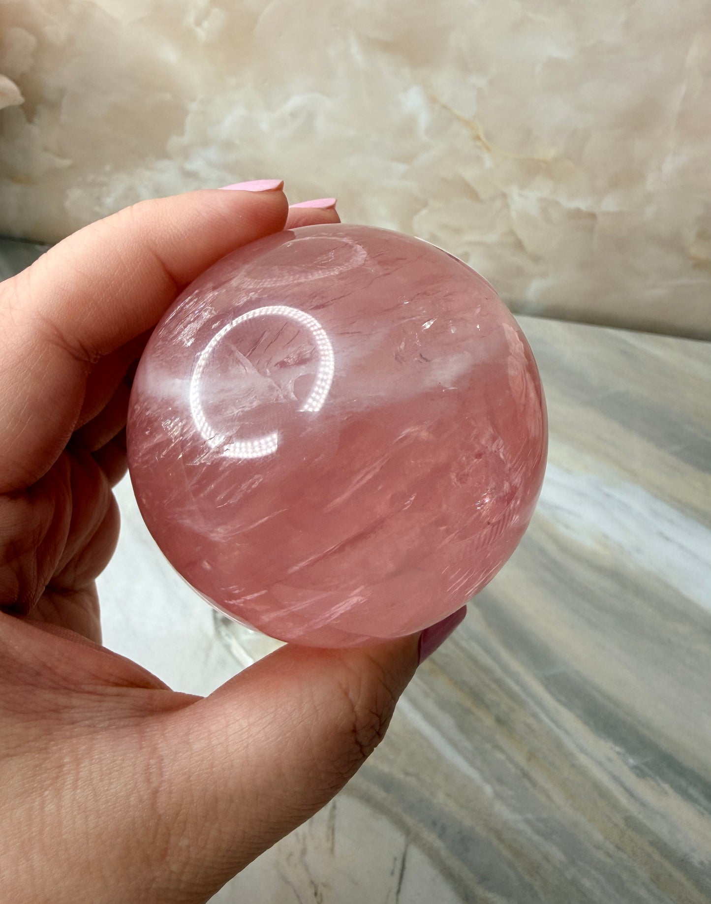 High Quality Rose Quartz Sphere 62mm