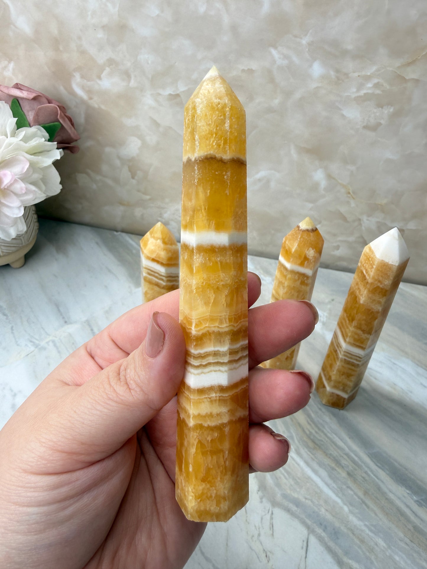 Orange Calcite Tower