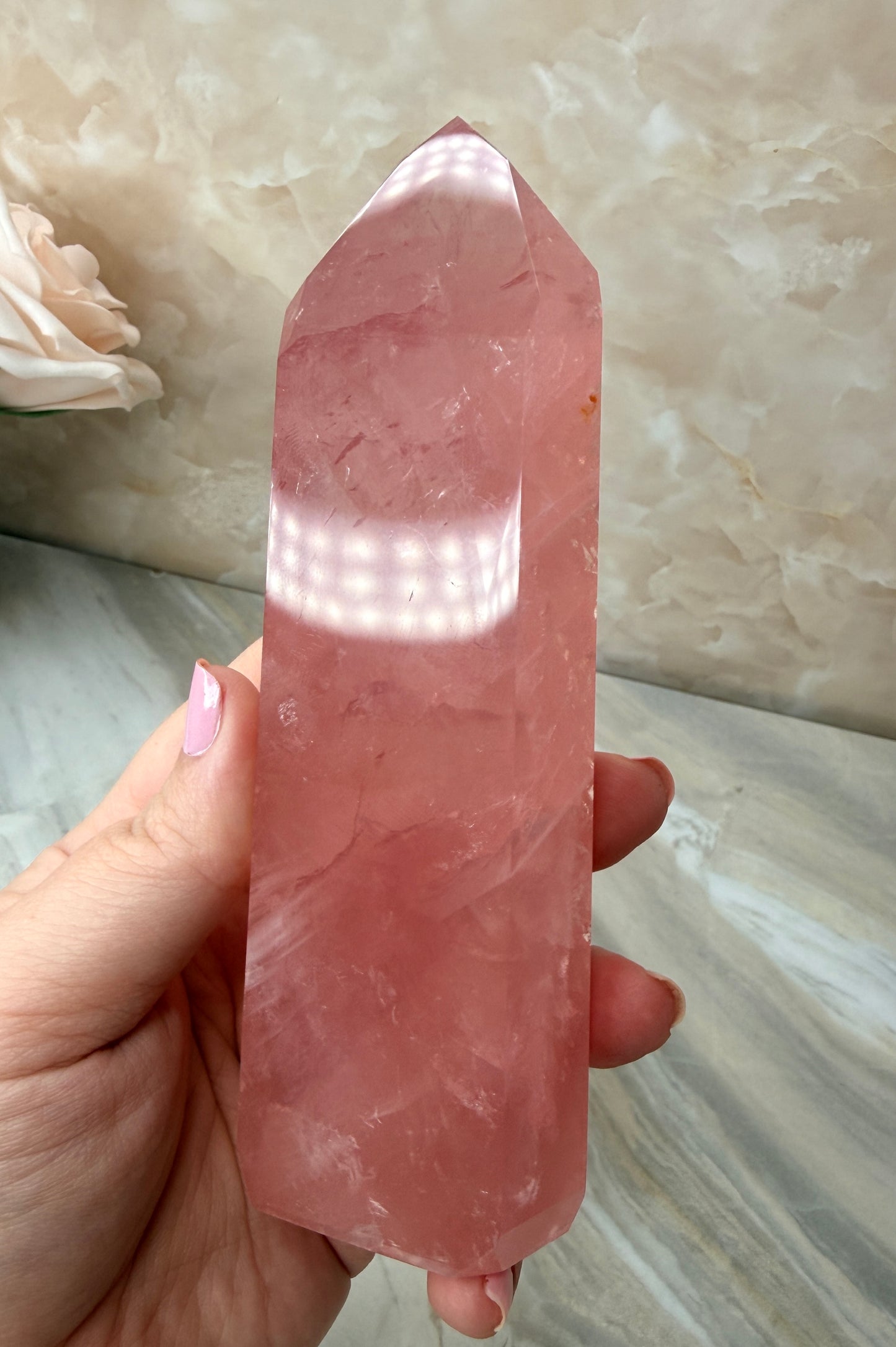 High Quality Rose Quartz Tower