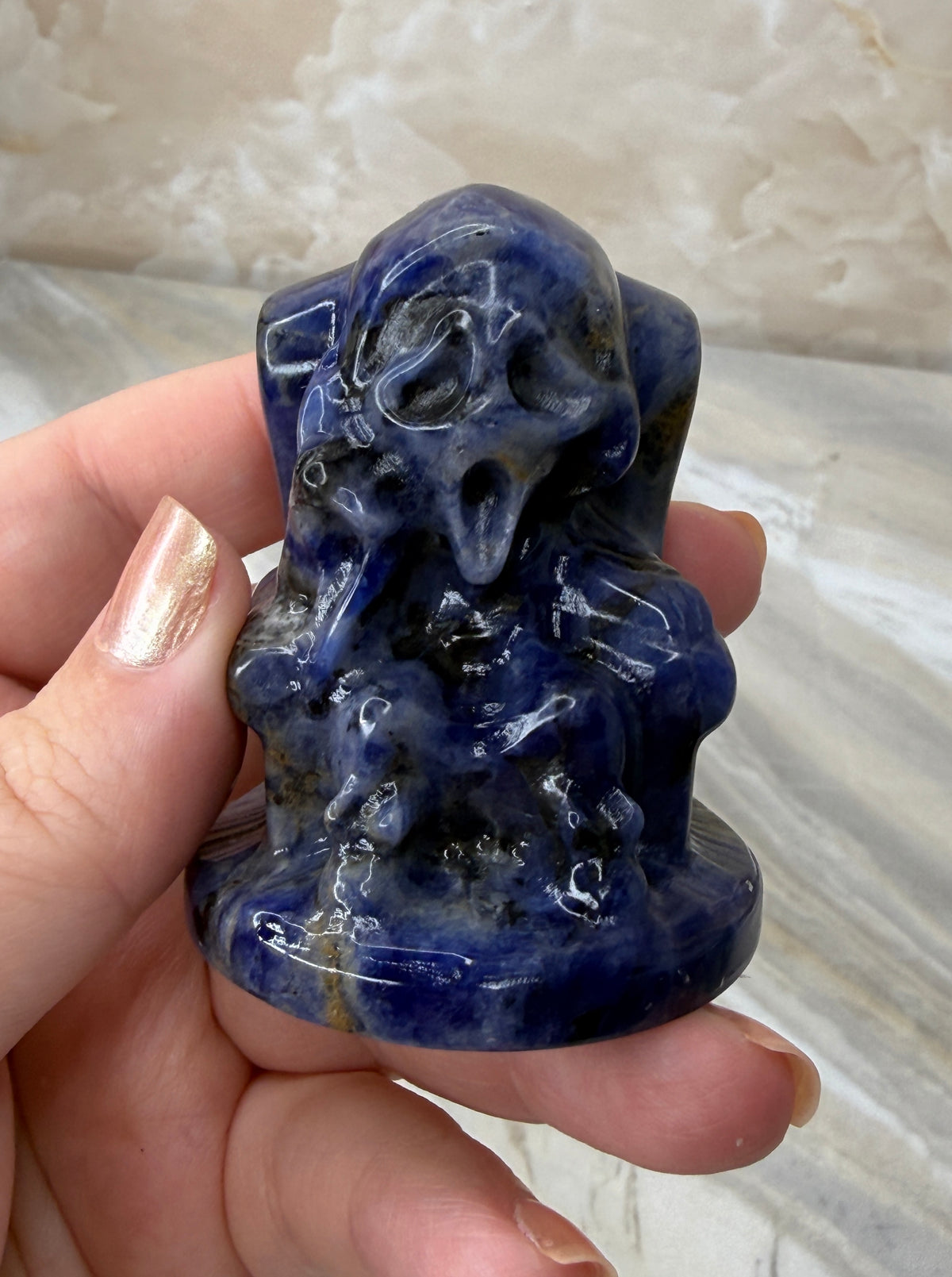 Sodalite Scream Carving