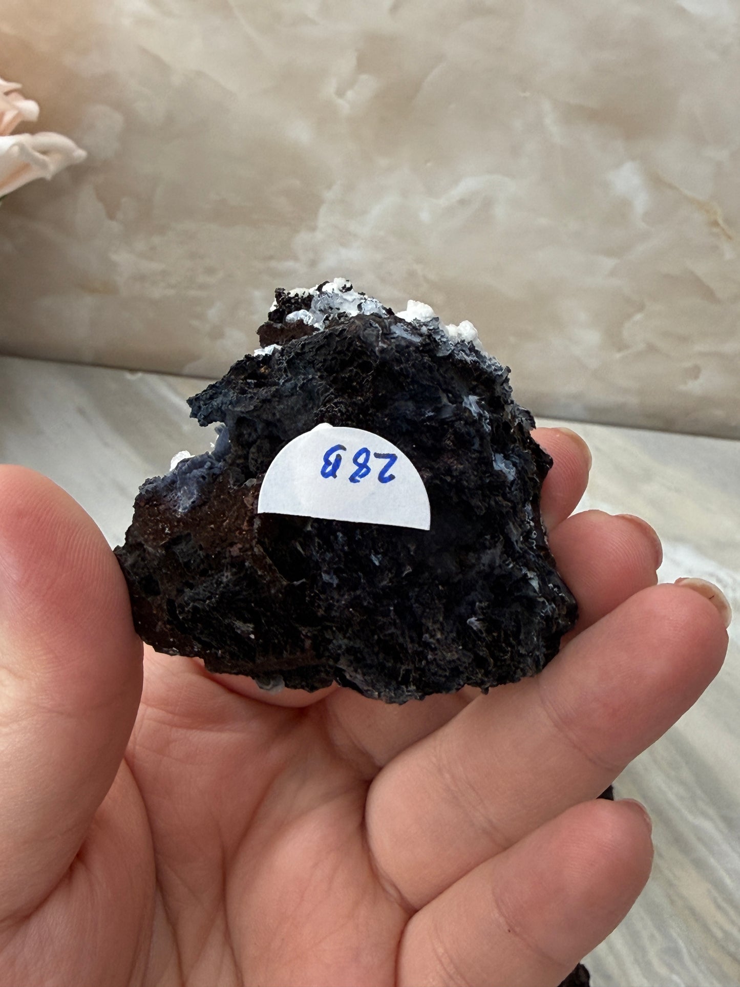 Chalcedony & Aragonite on Goethite