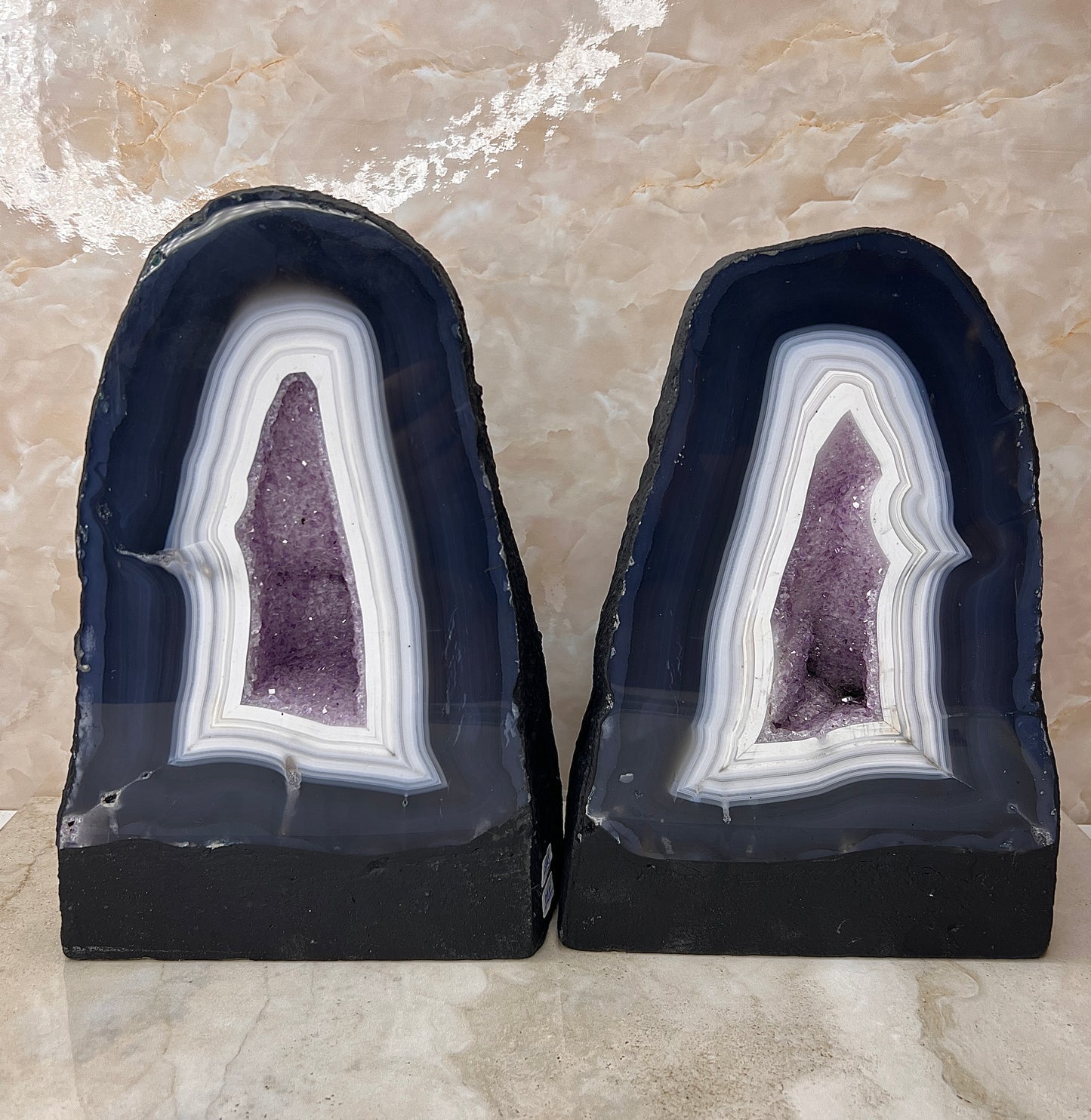 Amethyst & Agate Cathedral Pair