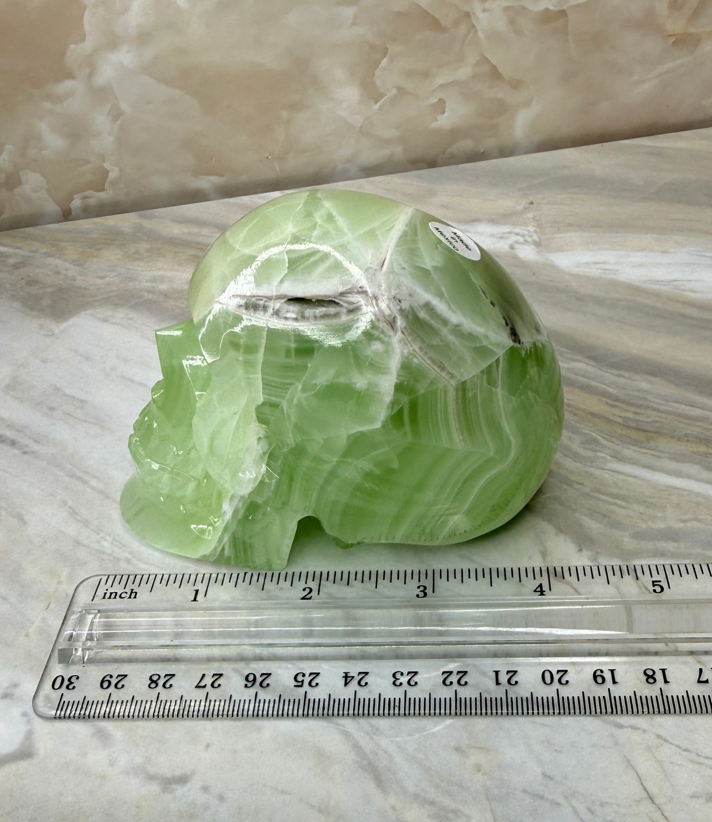 UV Reactive Green Calcite Skull