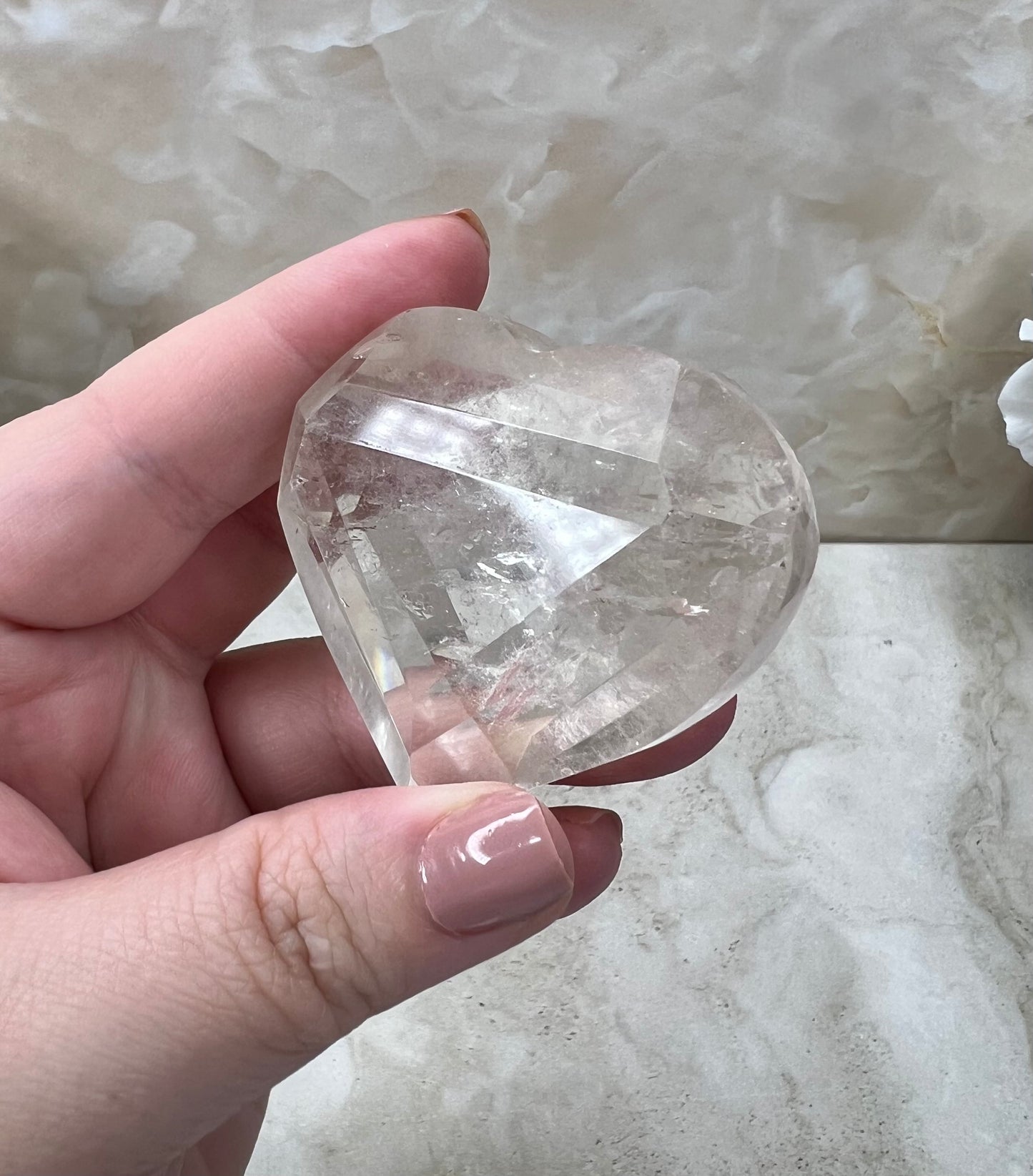 Faceted Citrine Quartz Heart from Brazil