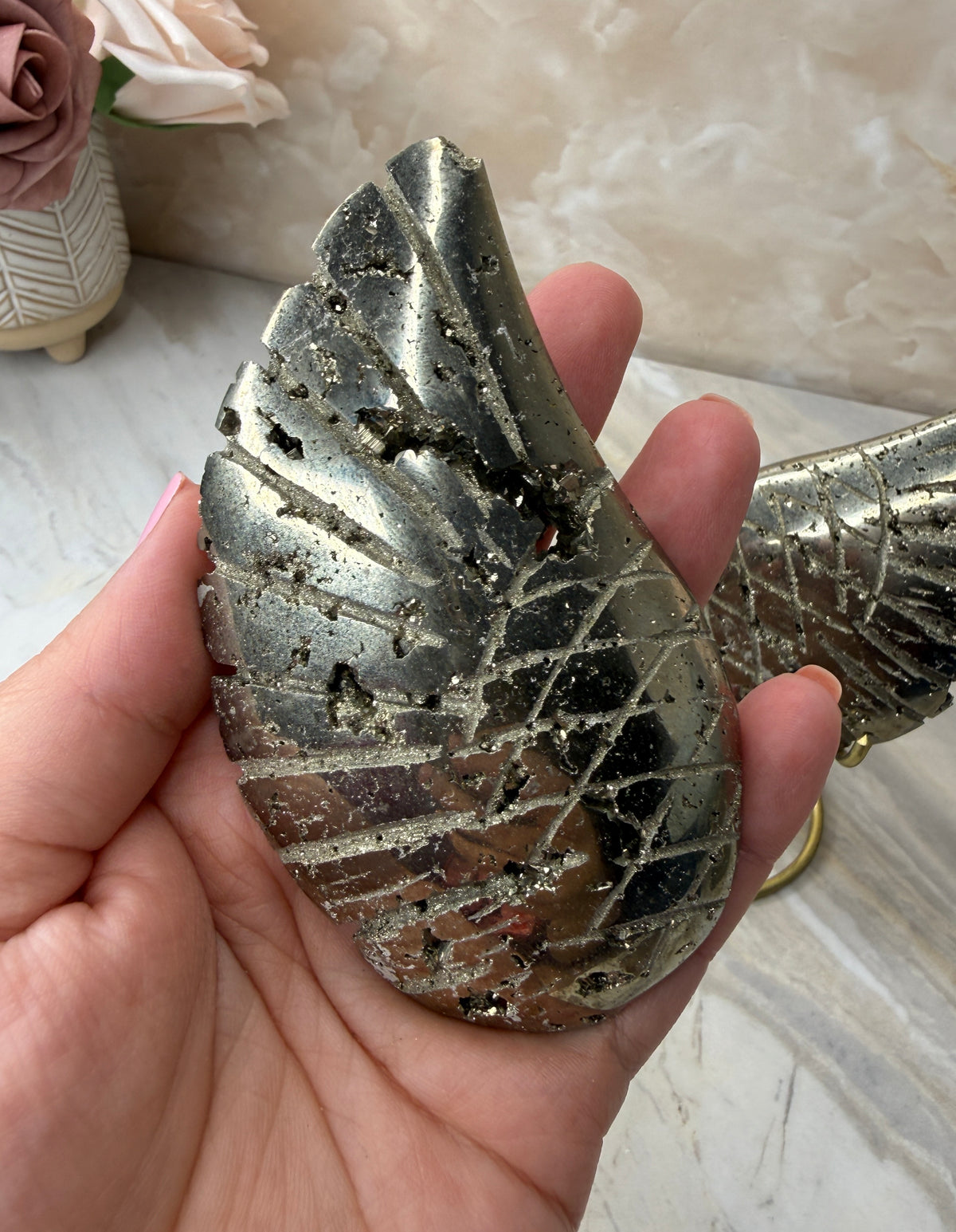 Pyrite Wings on Stand