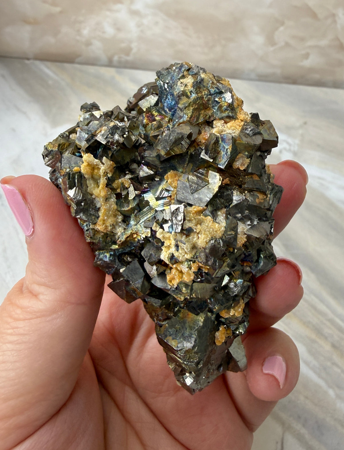 Iridescent Pyrite Cluster