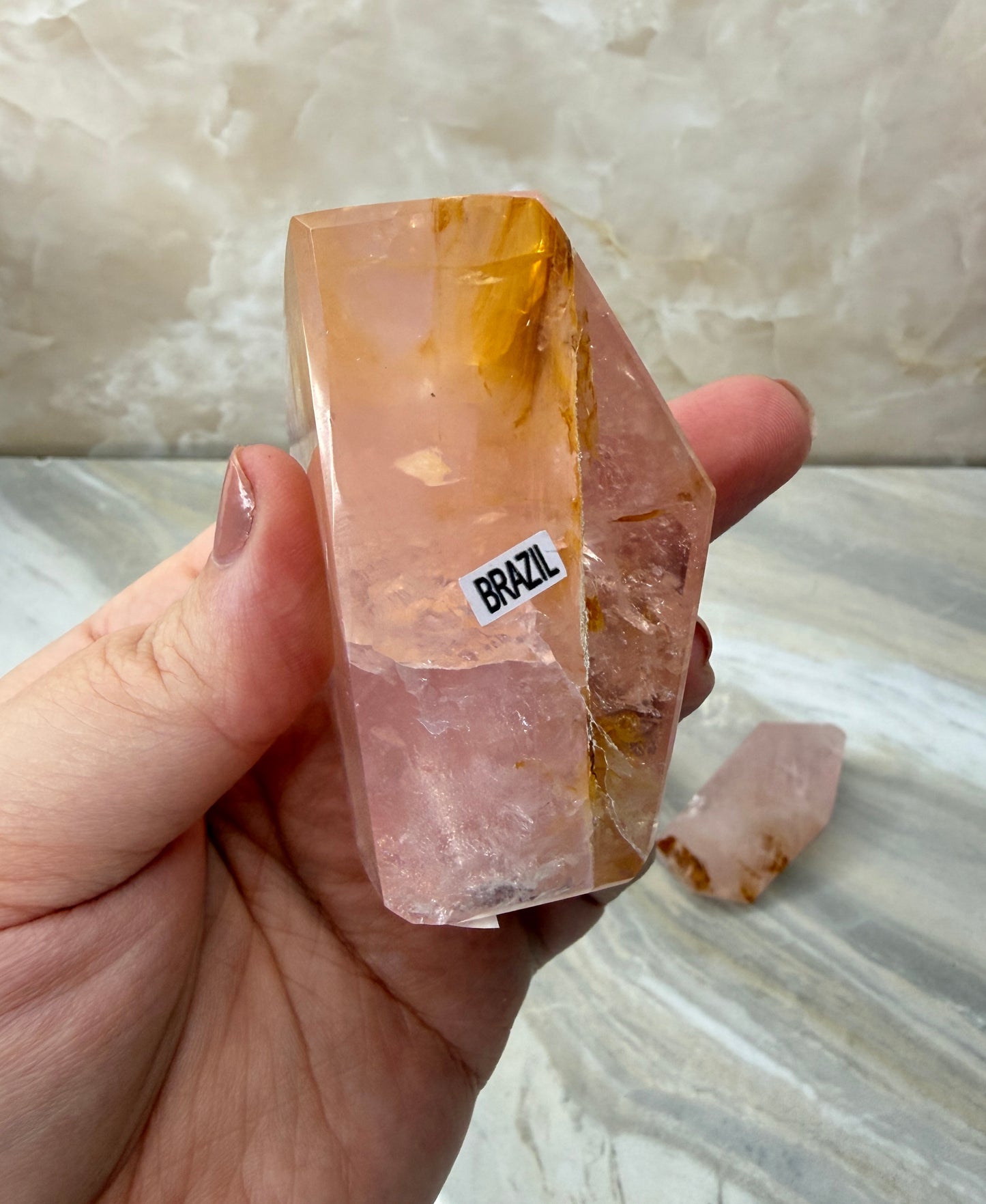 Rose Quartz & Golden Healer Freeform from Brazil